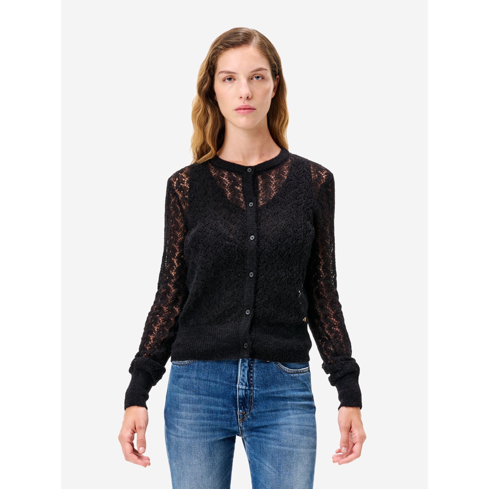 Black alpaca-blend Mara cardigan
