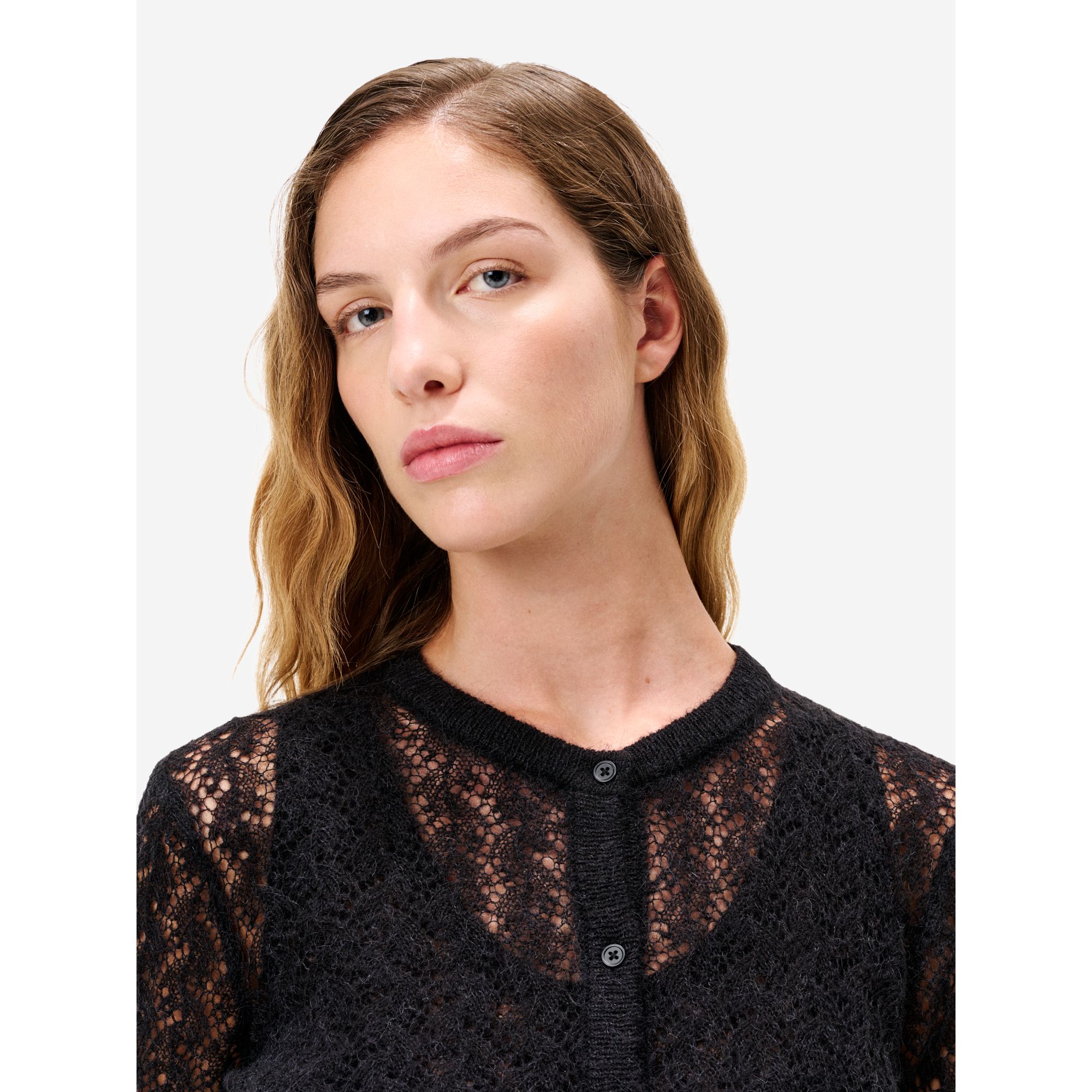 Black alpaca-blend Mara cardigan