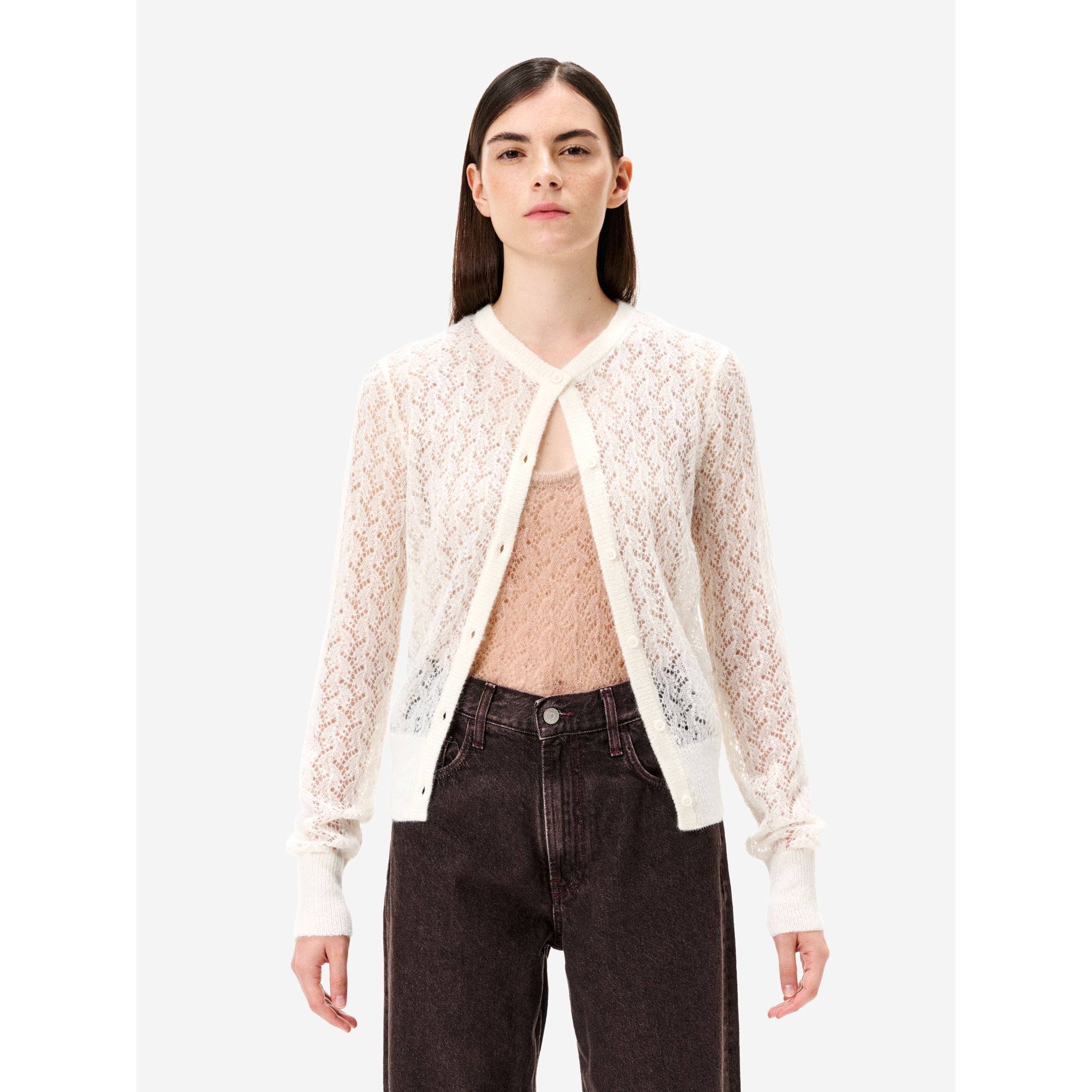 Off white alpaca-blend Mara cardigan