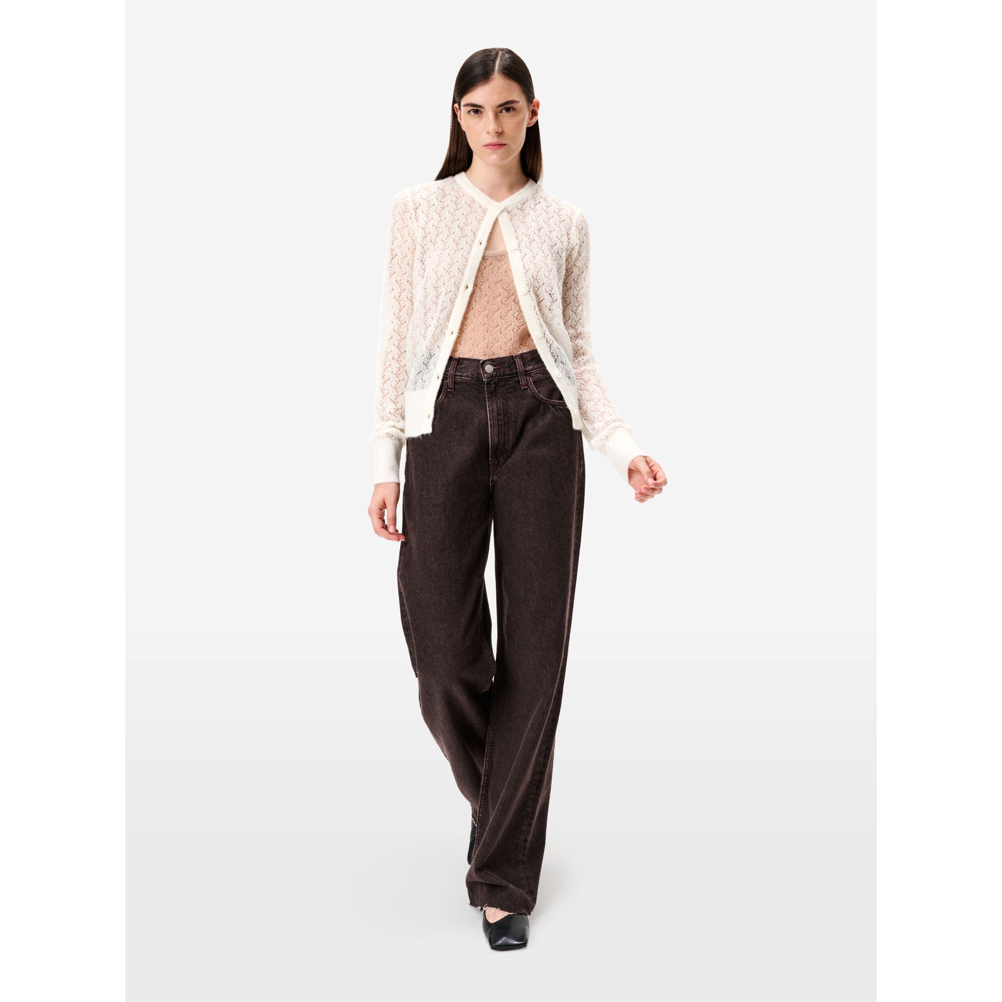 Off white alpaca-blend Mara cardigan
