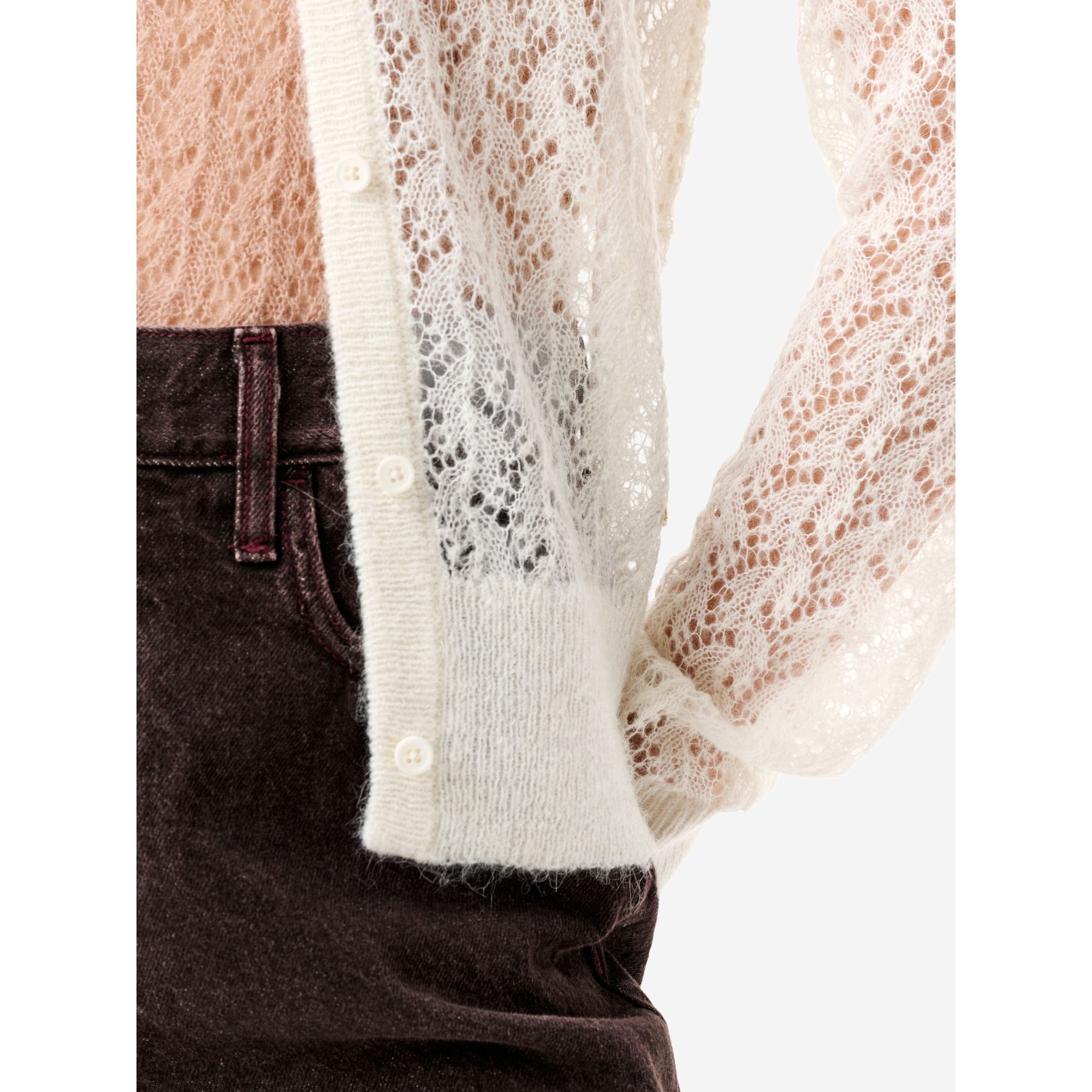 Off white alpaca-blend Mara cardigan
