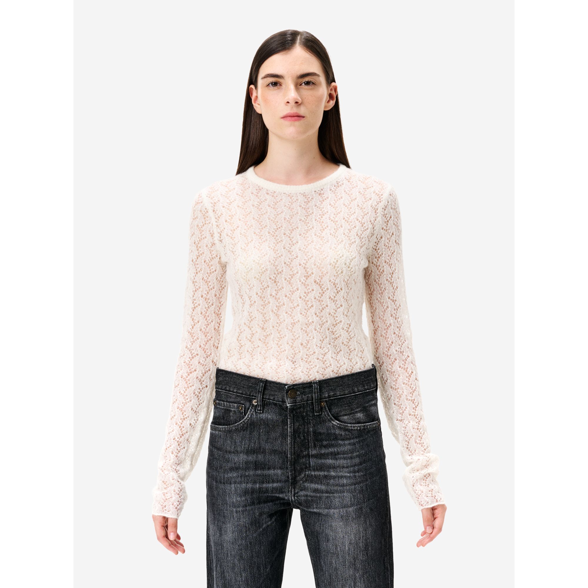 Body Sara in misto alpaca bianco panna