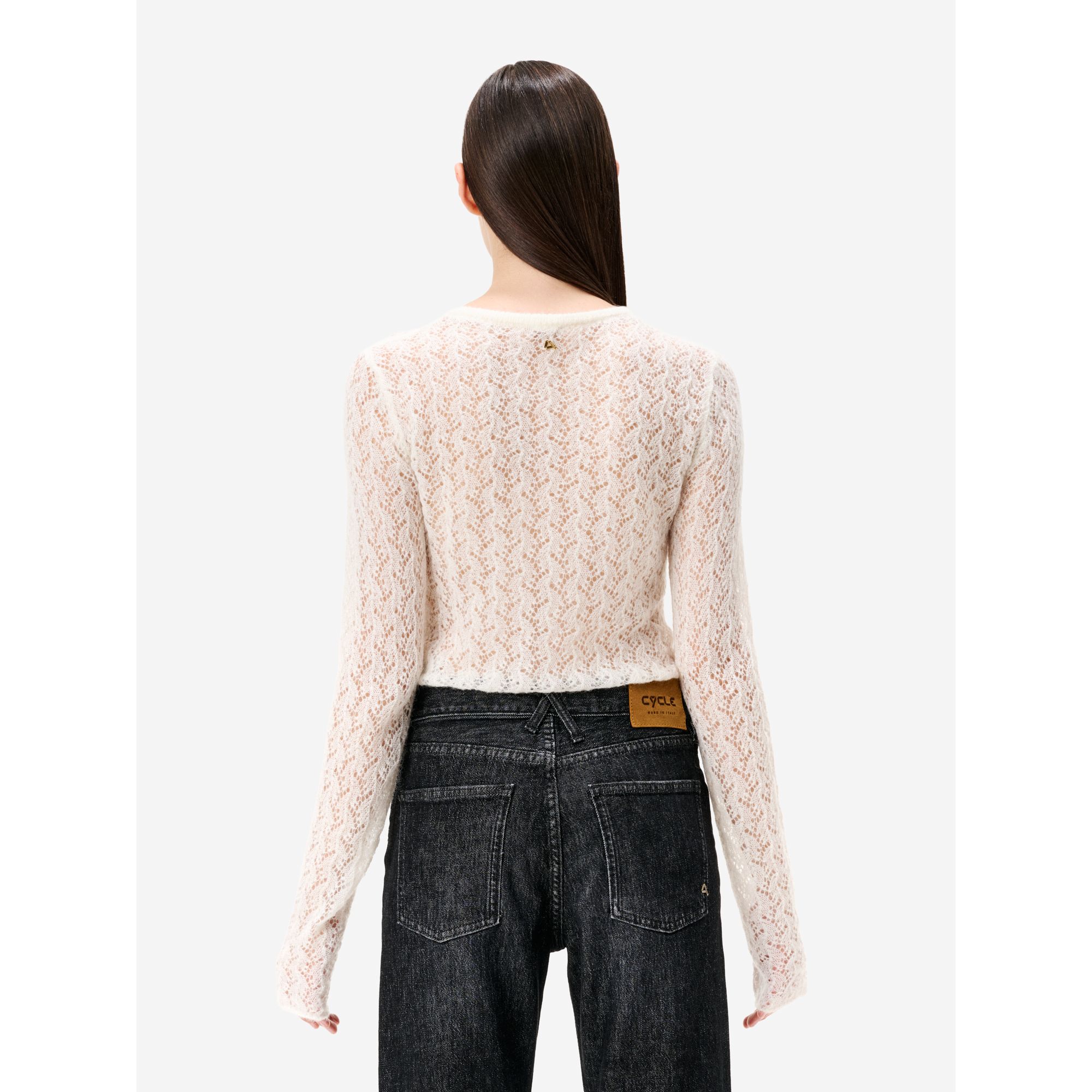 Body Sara in misto alpaca bianco panna