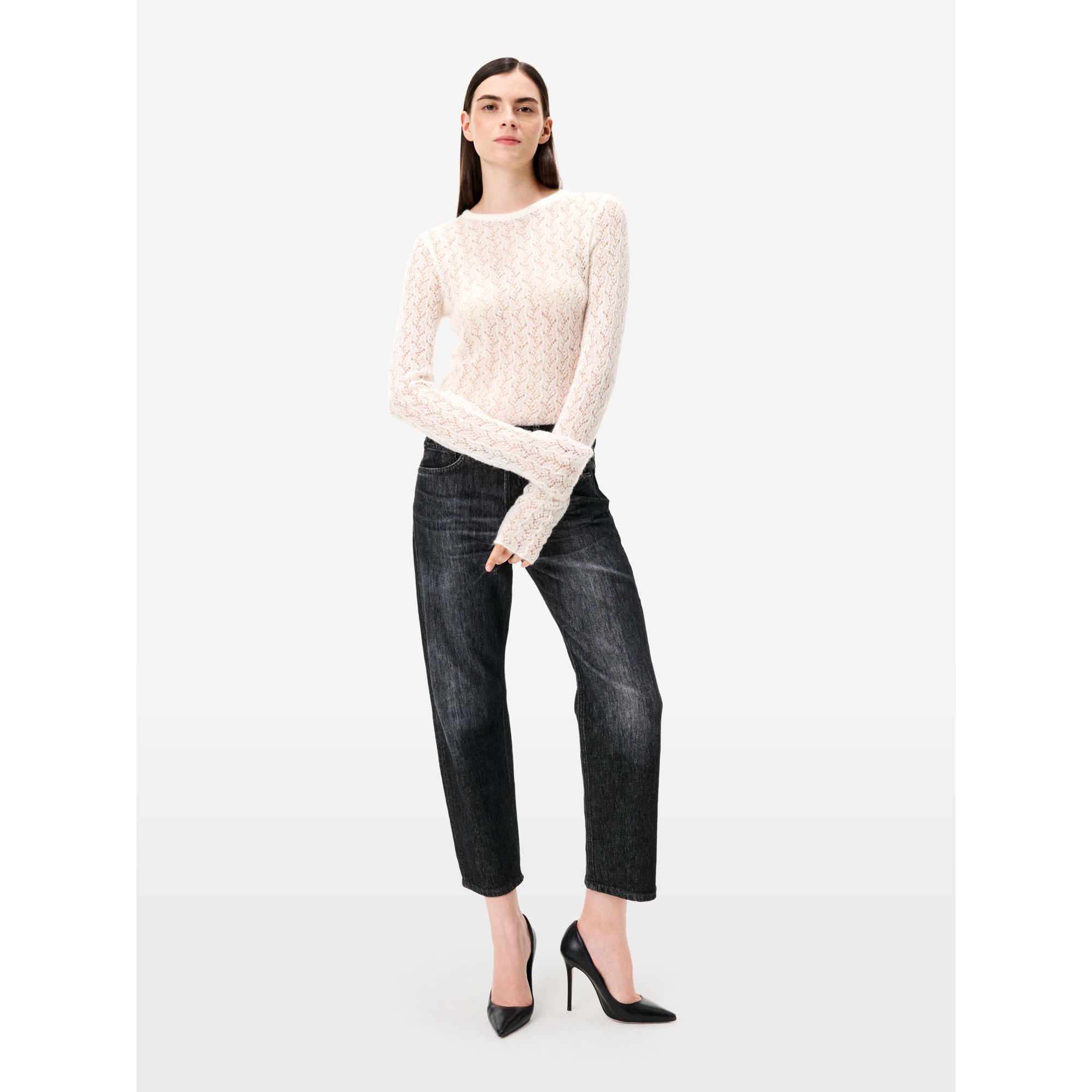Body Sara in misto alpaca bianco panna