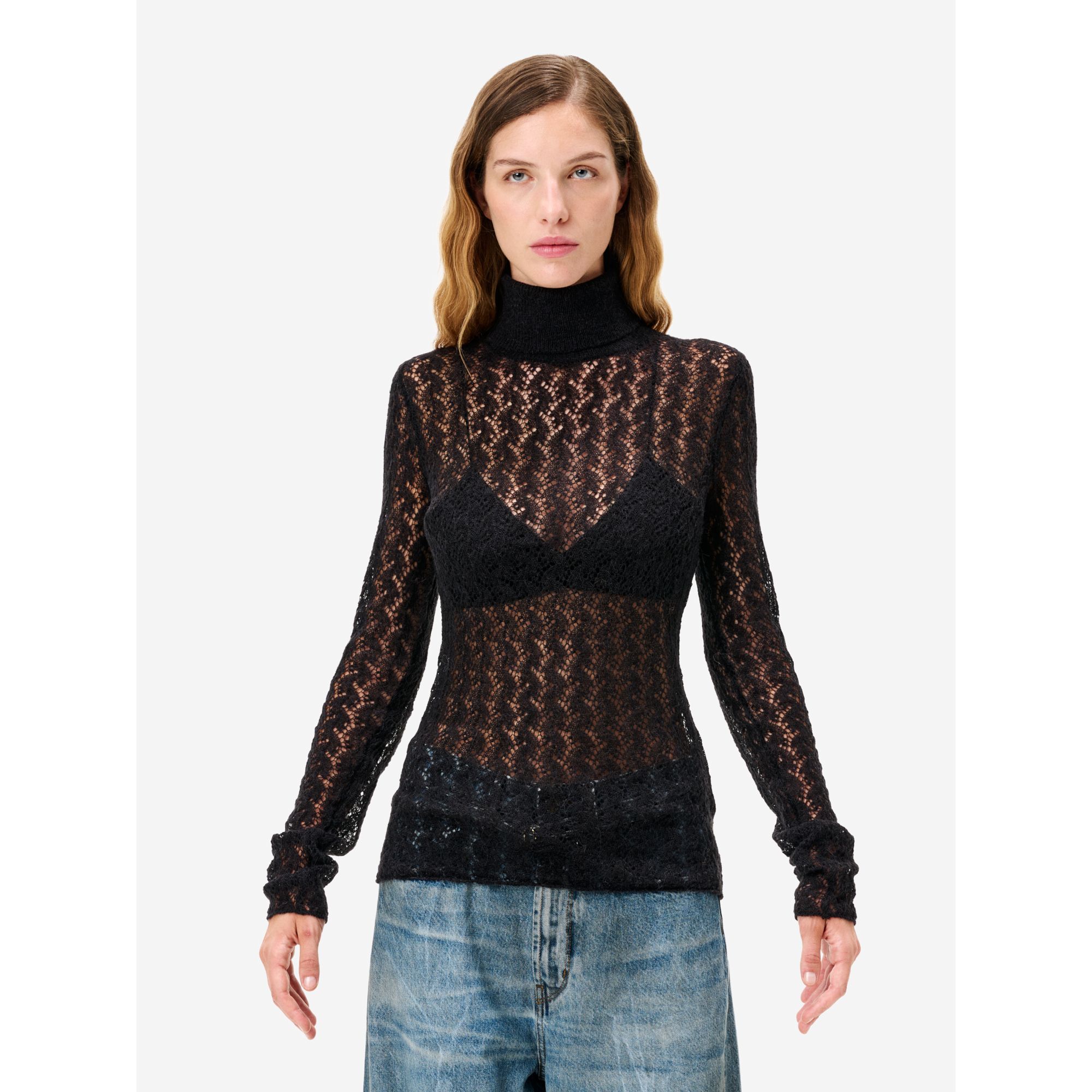Maglia dolcevita Deva in misto alpaca nero