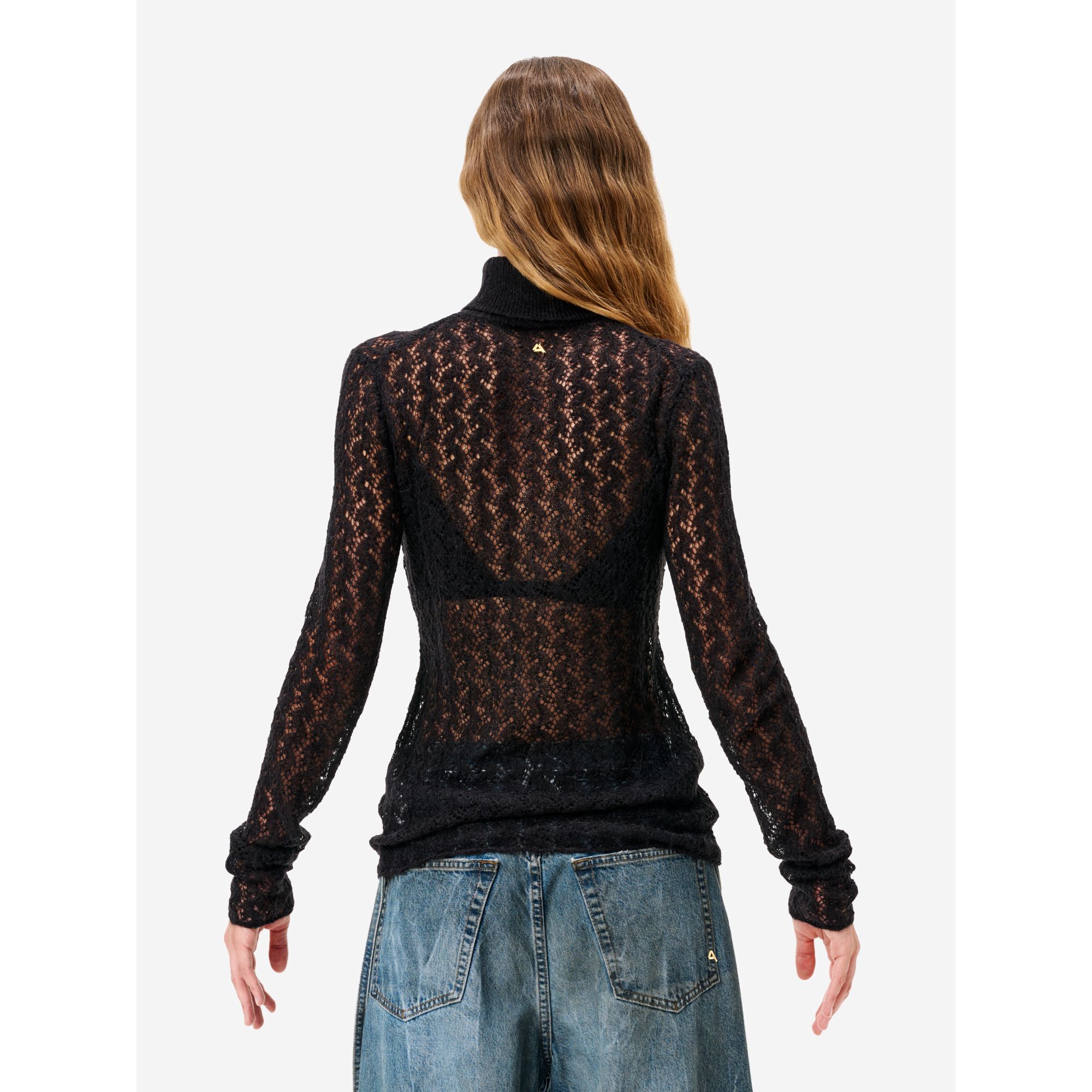 Maglia dolcevita Deva in misto alpaca nero