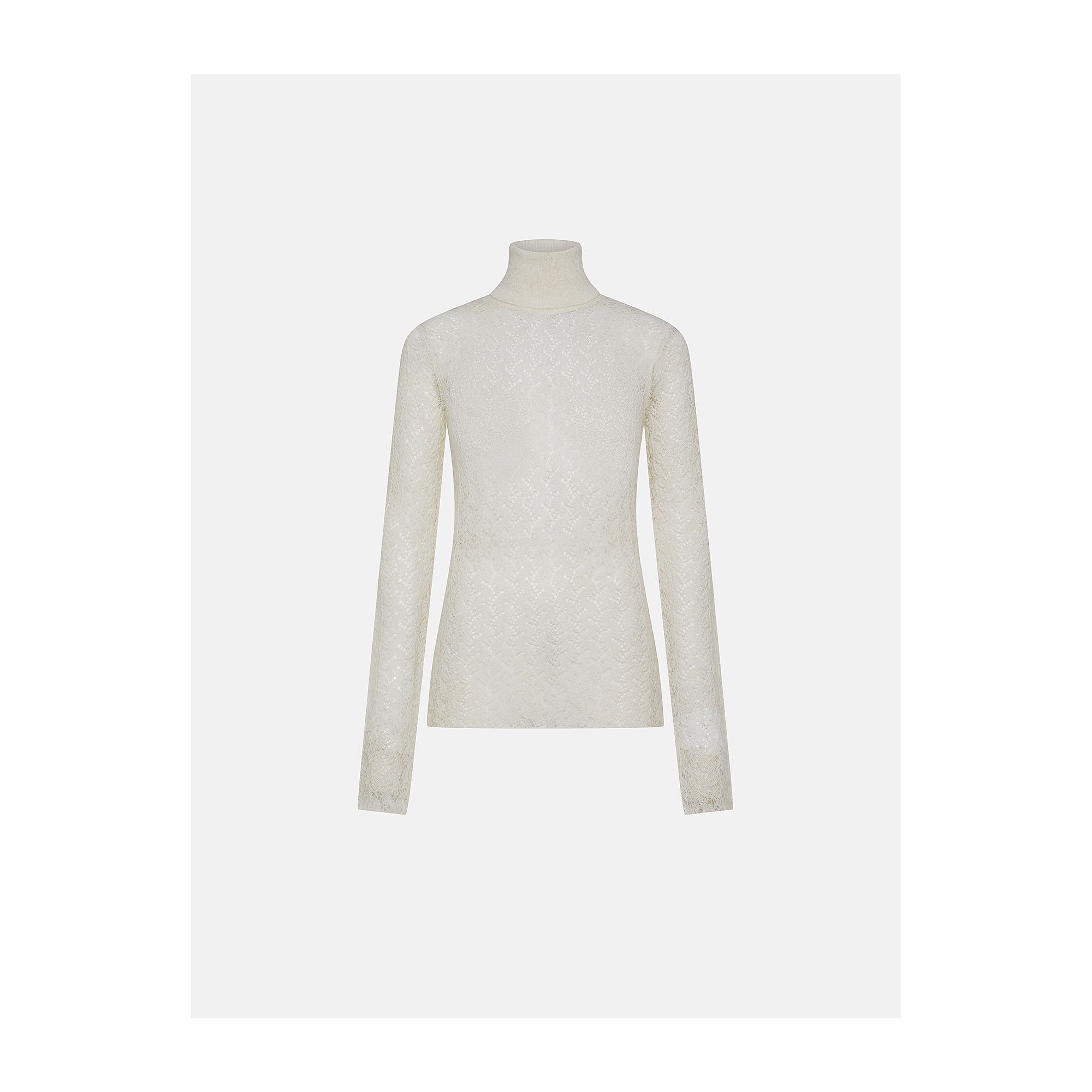 Off white alpaca-blend Deva roll-neck jumper
