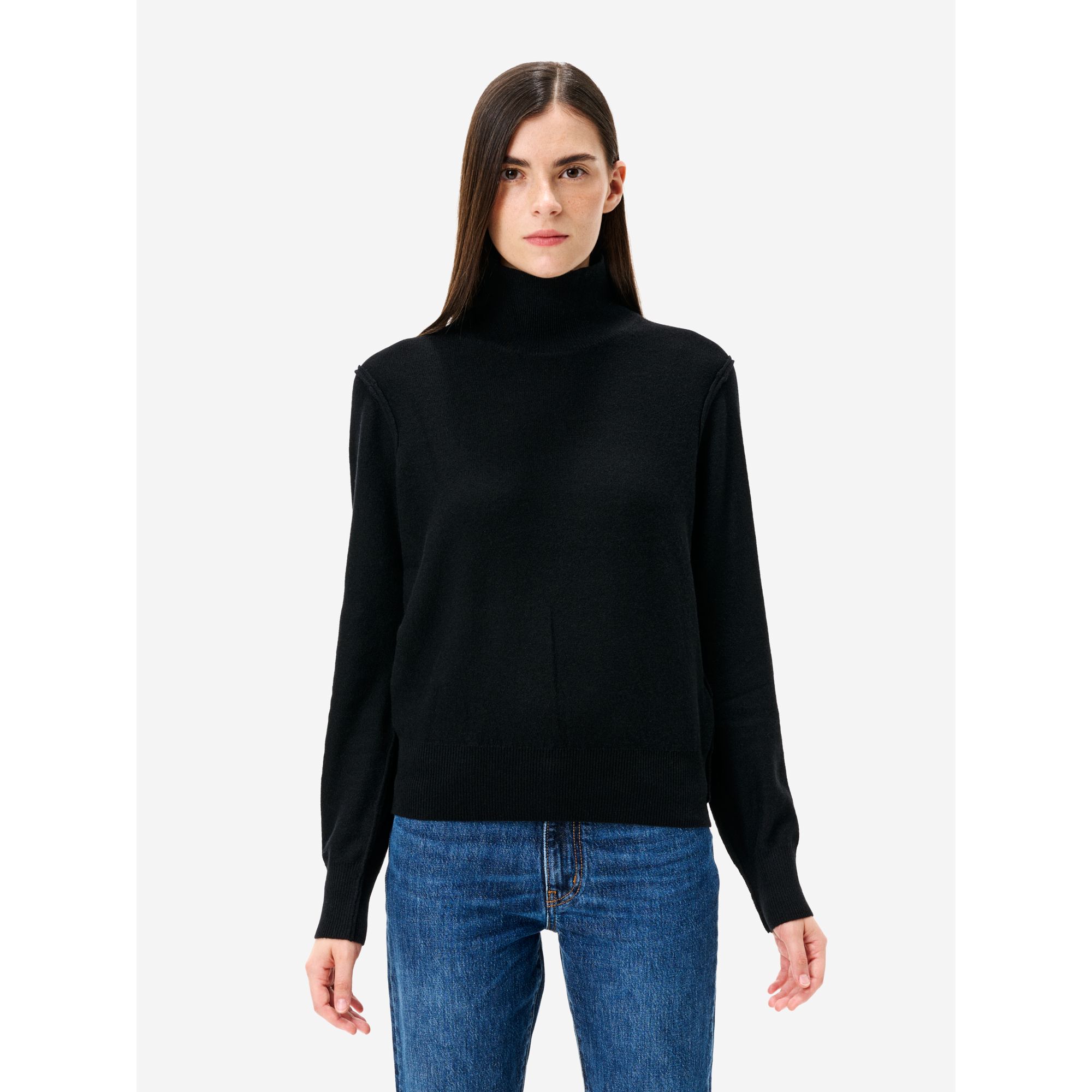 Maglia dolcevita Alba in misto lana Merino nero