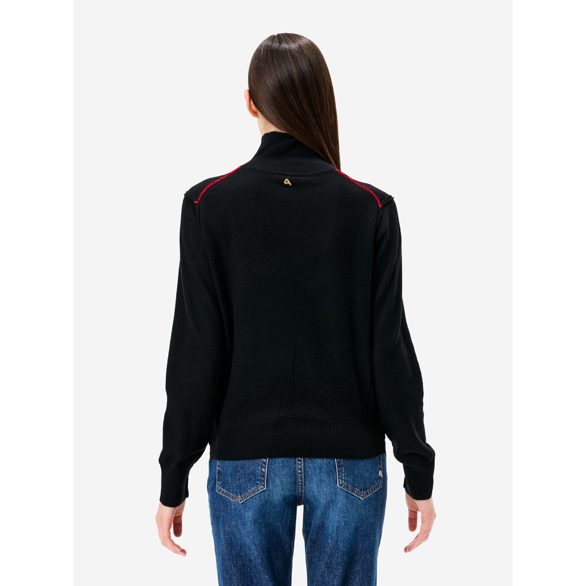 Maglia dolcevita Alba in misto lana Merino nero