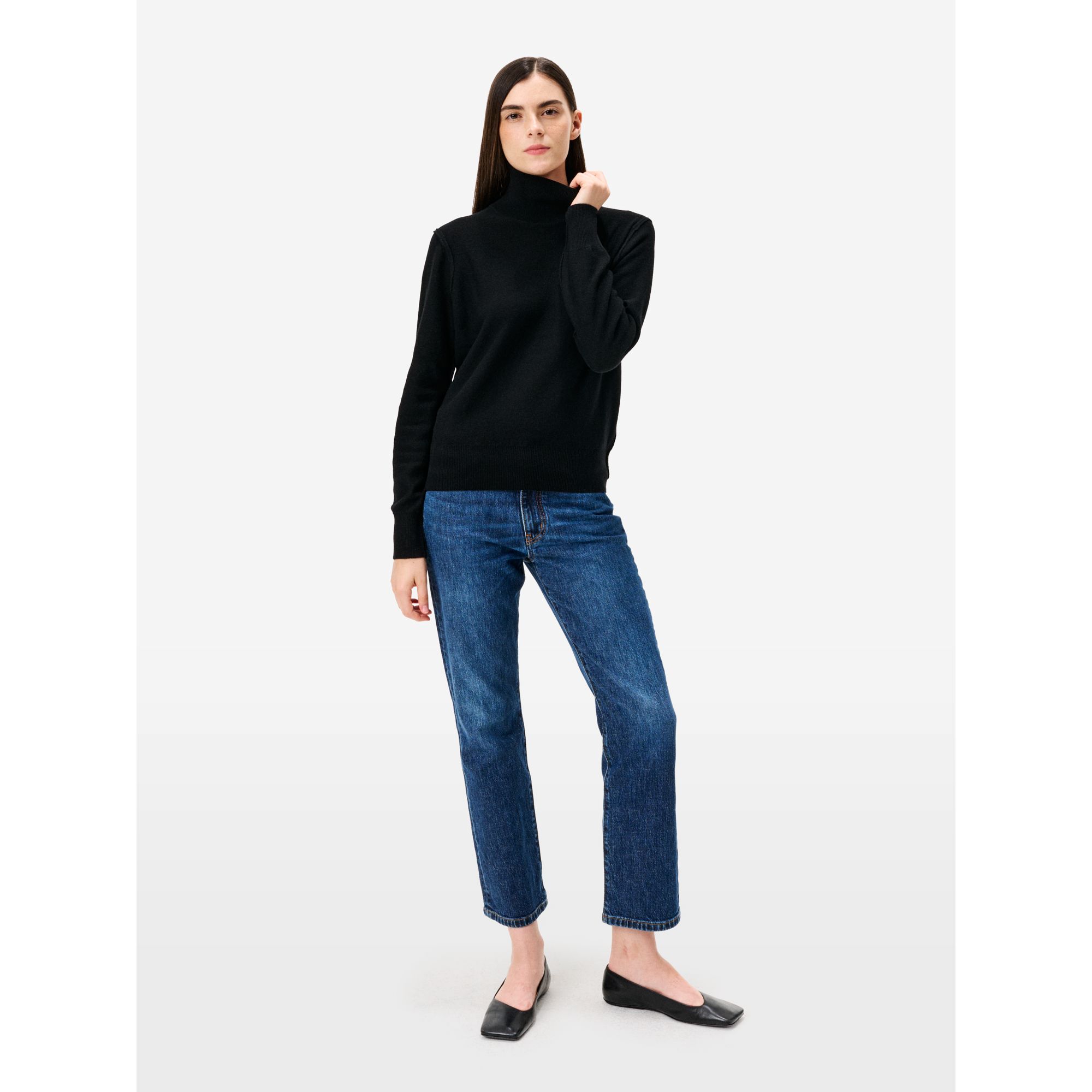 Maglia dolcevita Alba in misto lana Merino nero