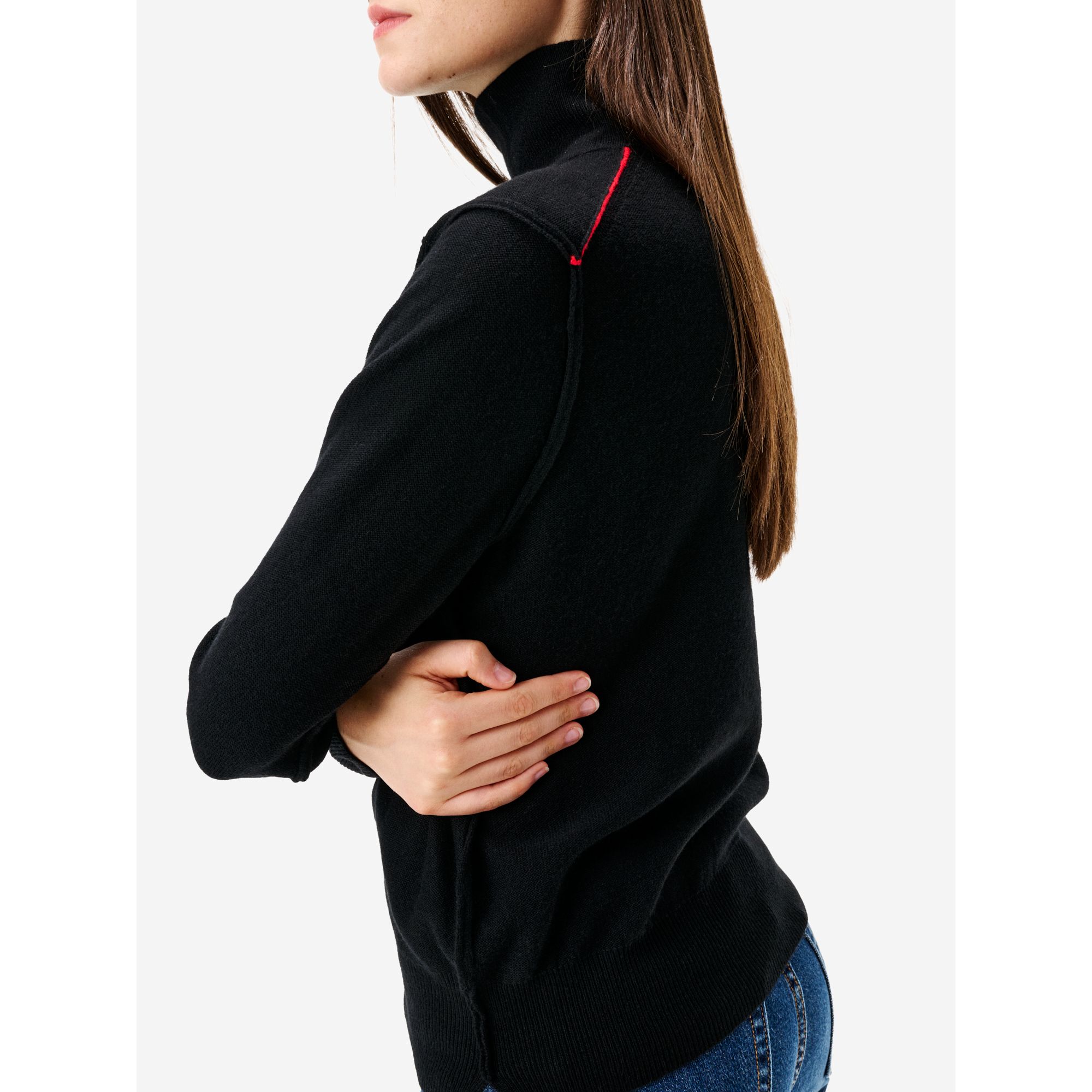 Maglia dolcevita Alba in misto lana Merino nero