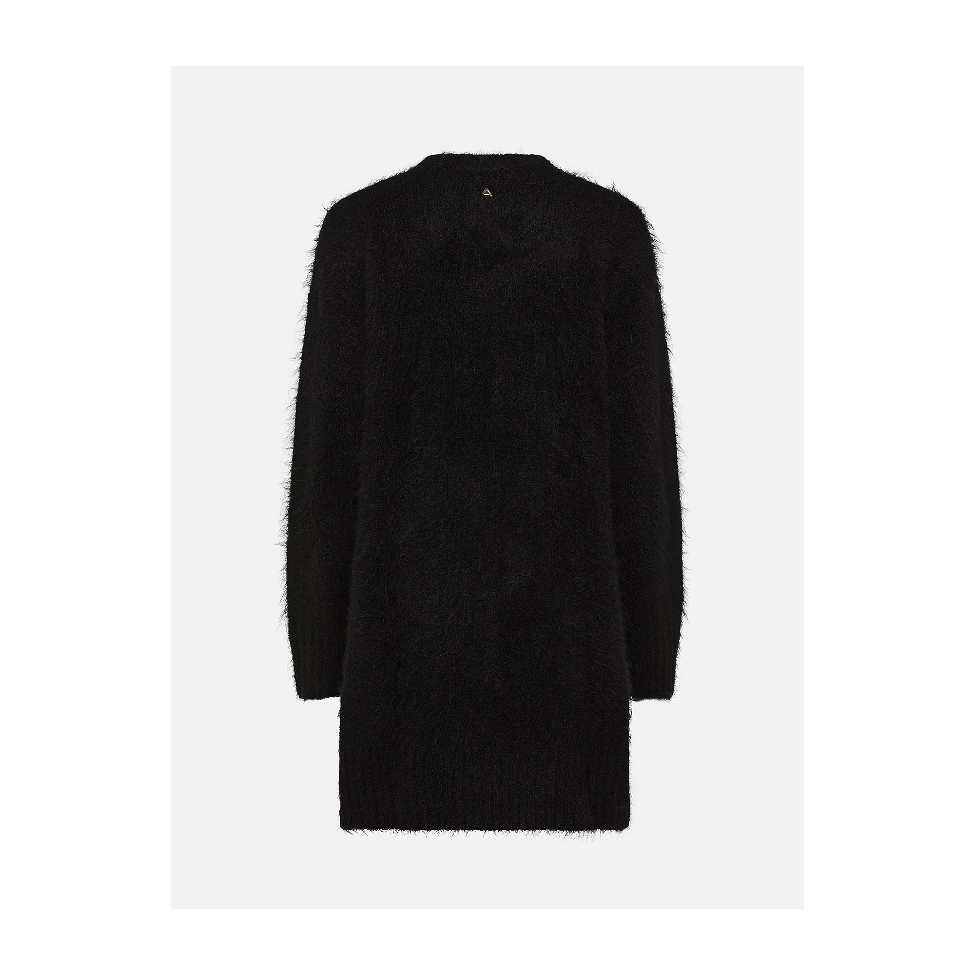 Black alpaca-blend Amazing Cara long dress