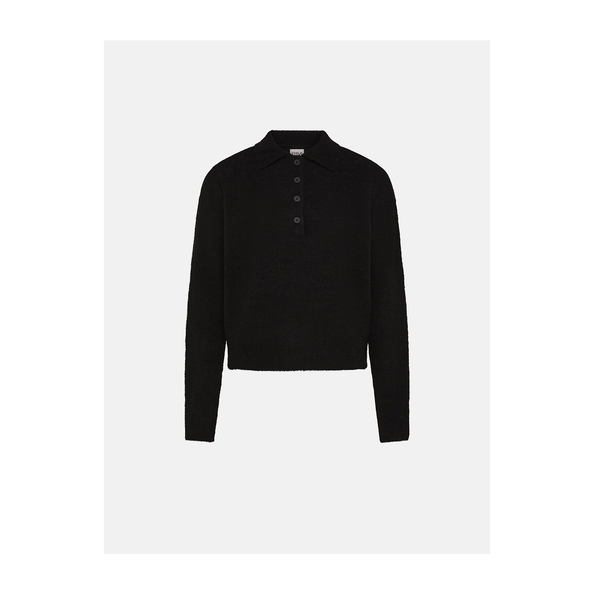 Black alpaca-blend Maia polo shirt