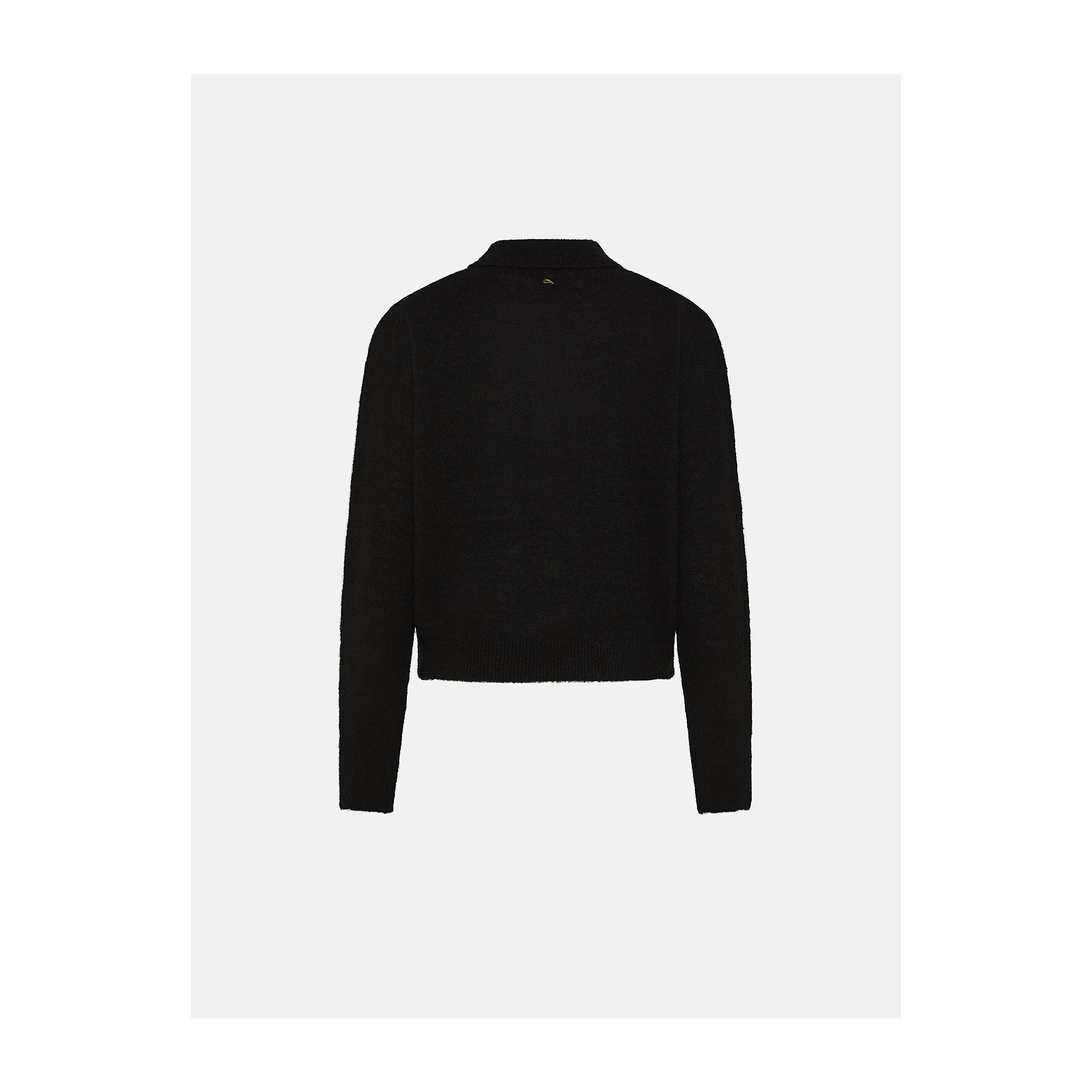 Black alpaca-blend Maia polo shirt