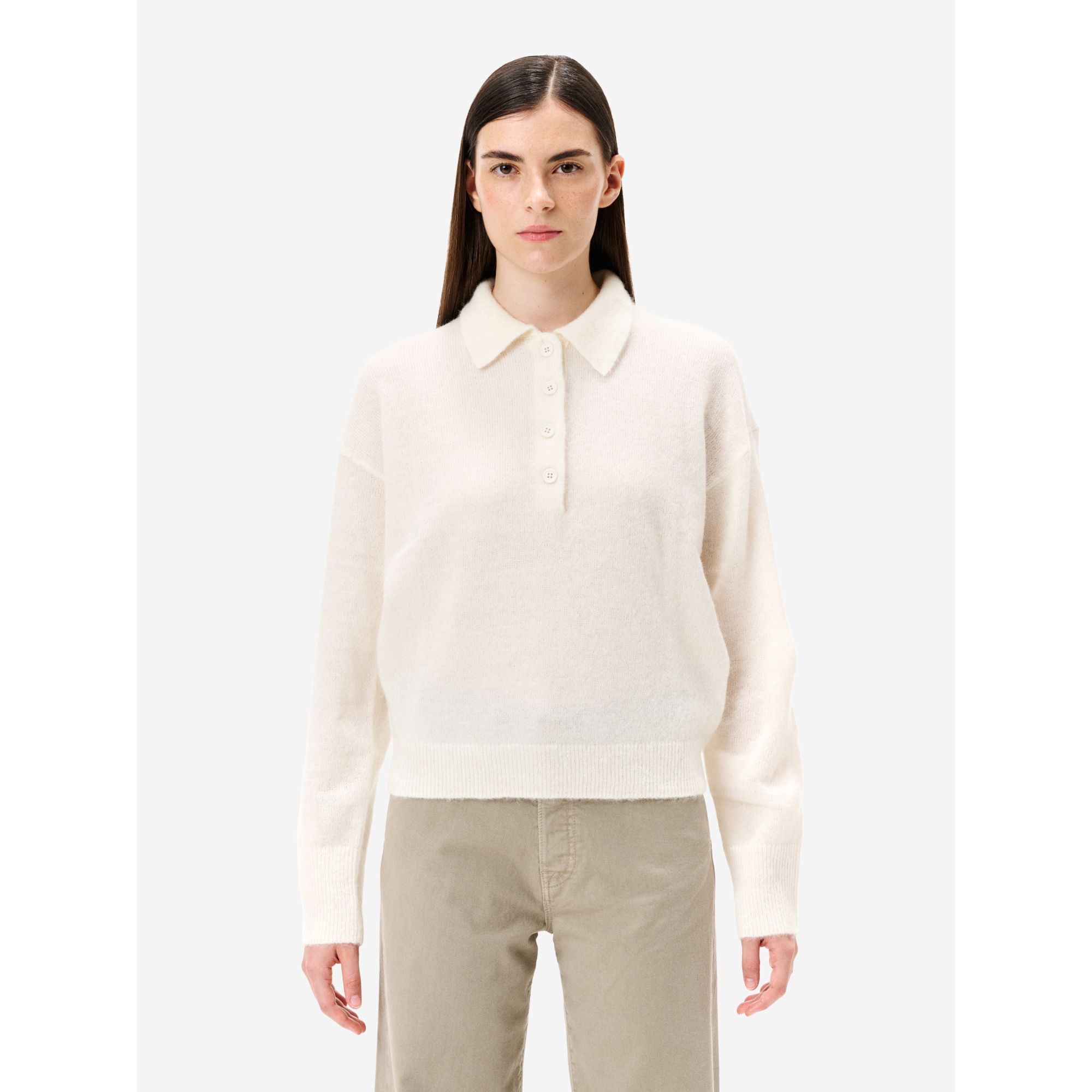 Off white alpaca-blend Maia polo shirt