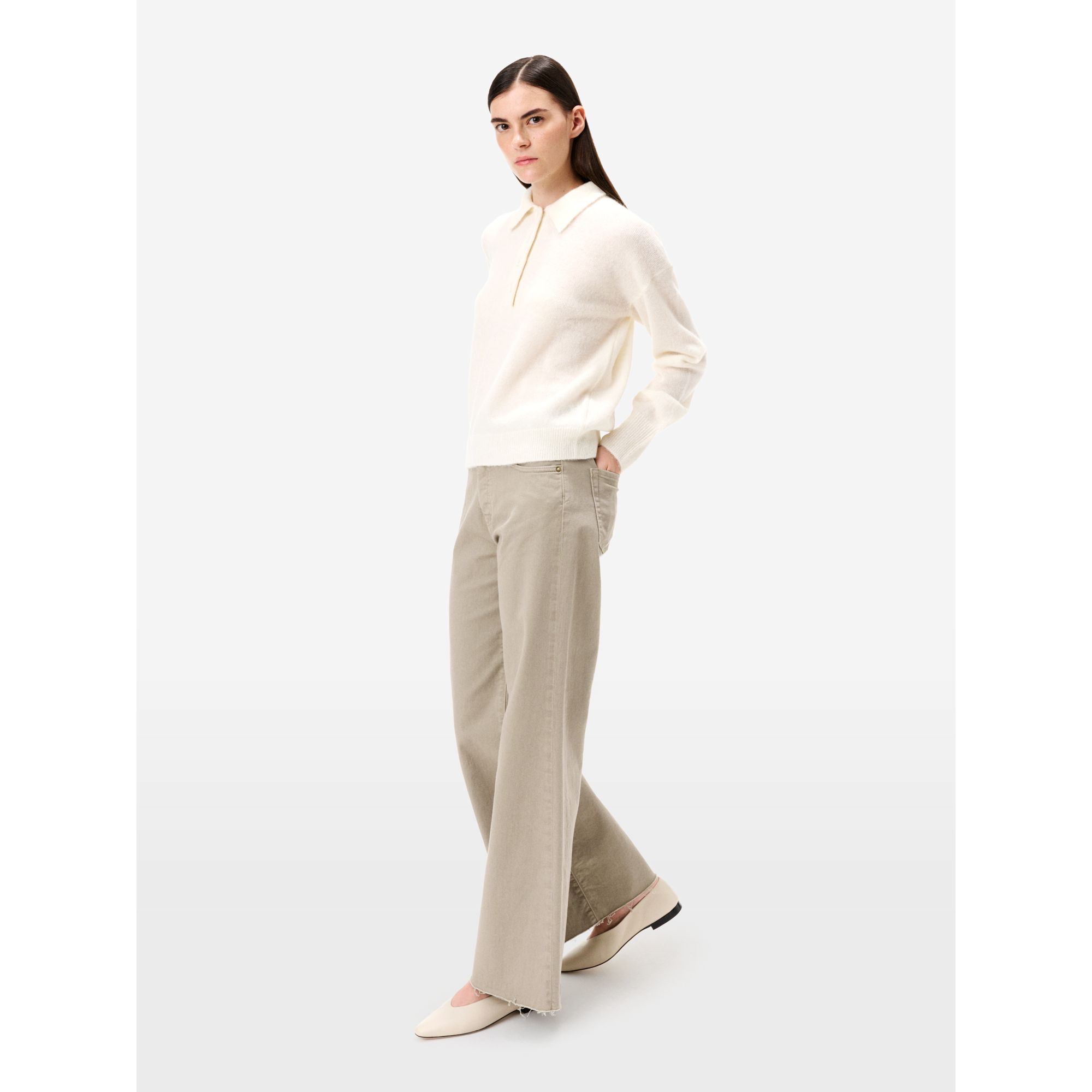 Off white alpaca-blend Maia polo shirt