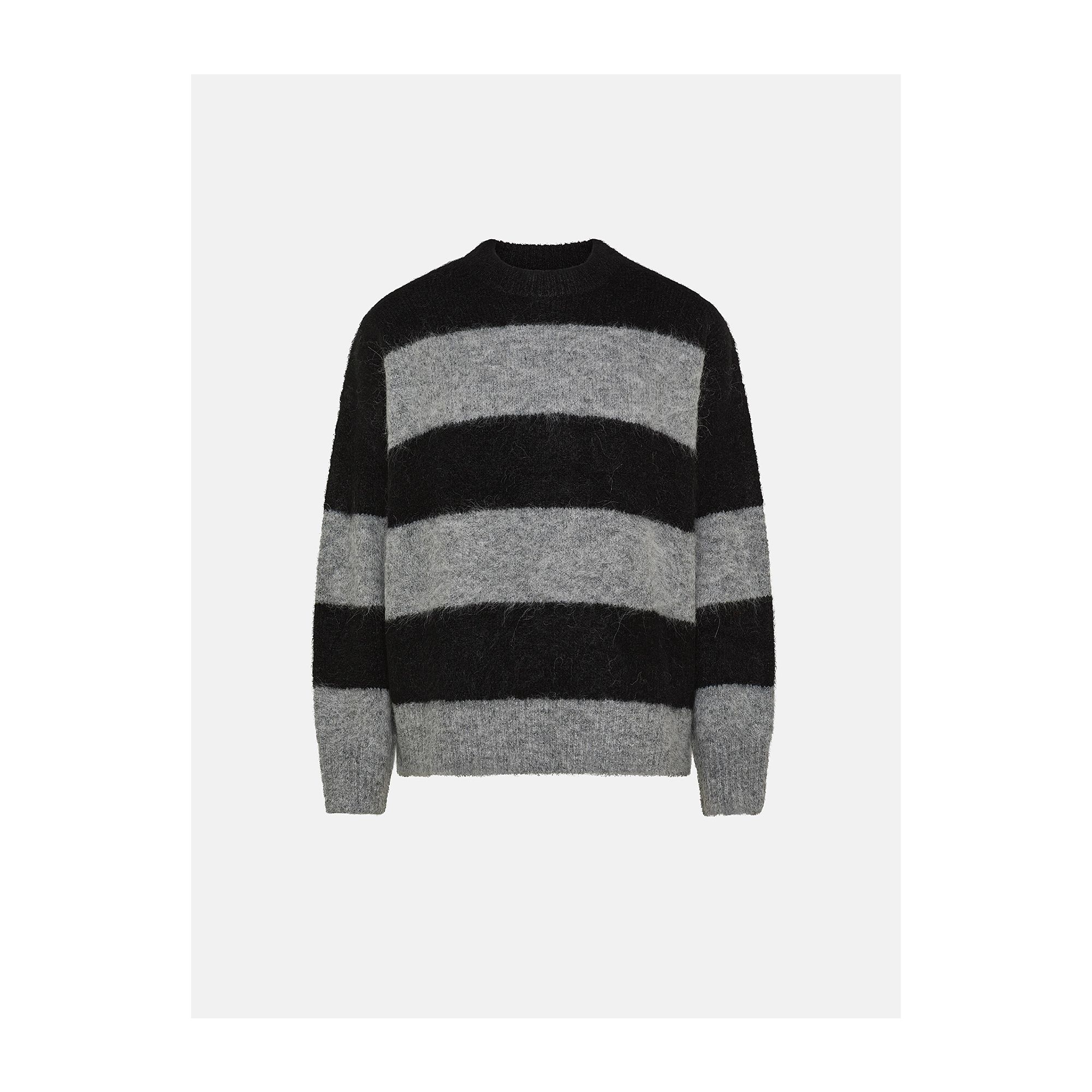Light grey/black alpaca-blend Cora jumper