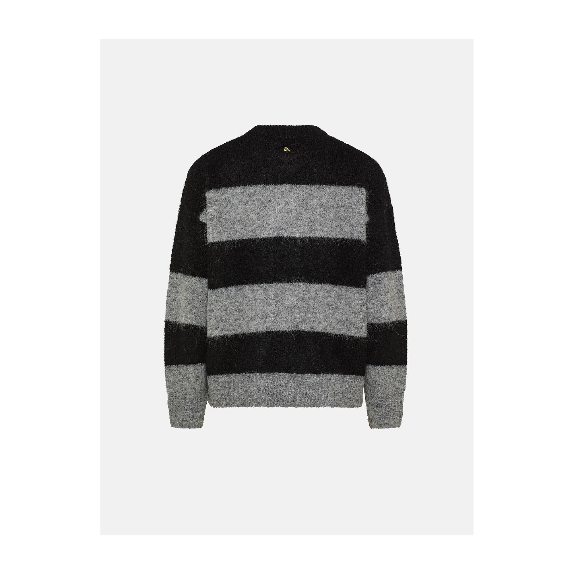 Light grey/black alpaca-blend Cora jumper