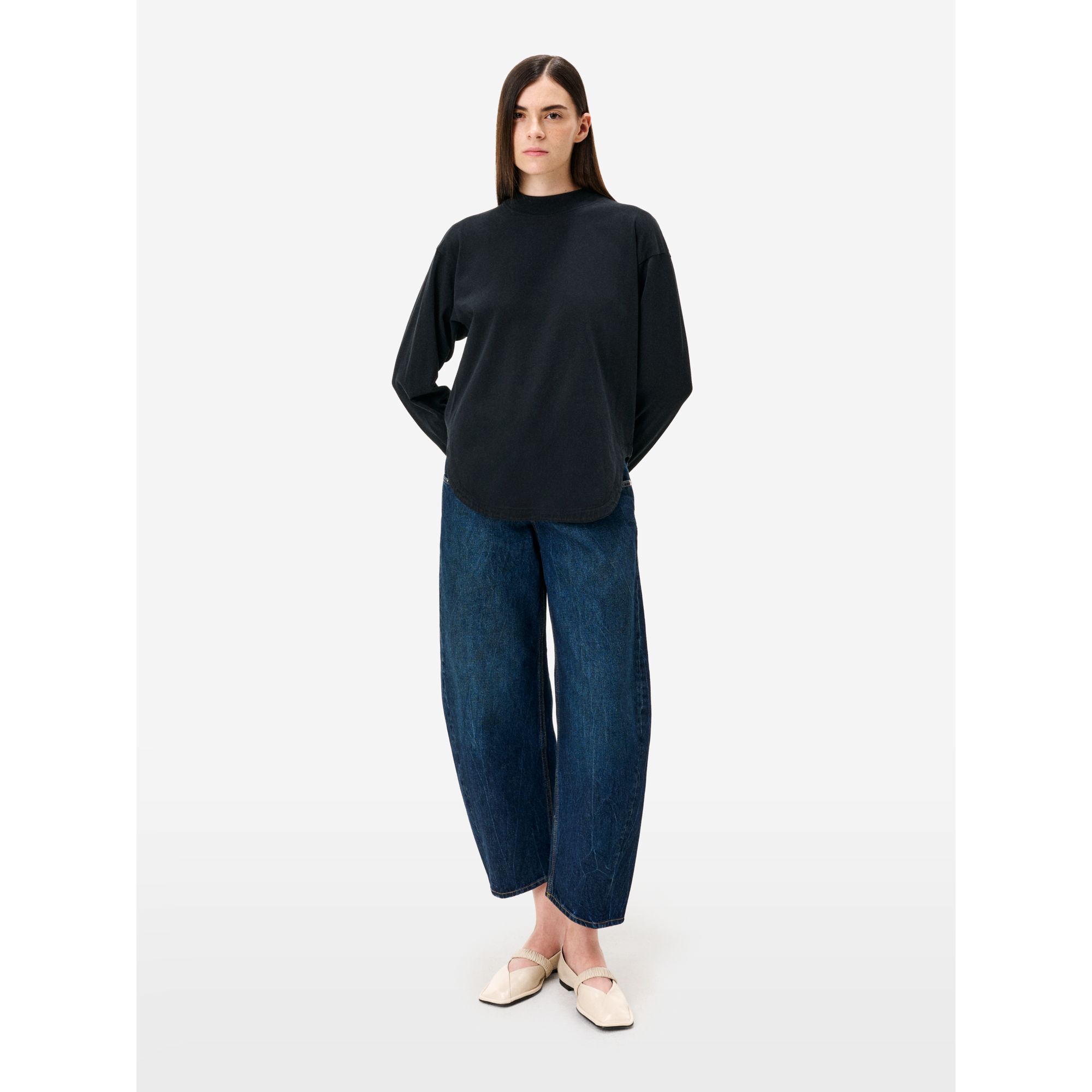 T-shirt Sabriele in jersey di puro cotone nero