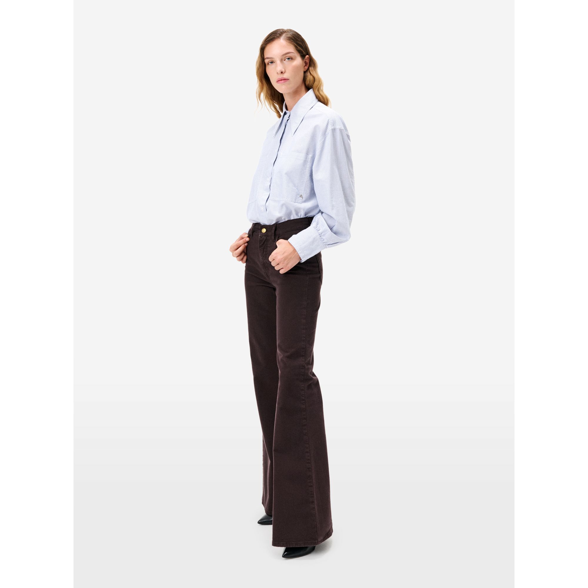 Flaire high rise flared direct dyed