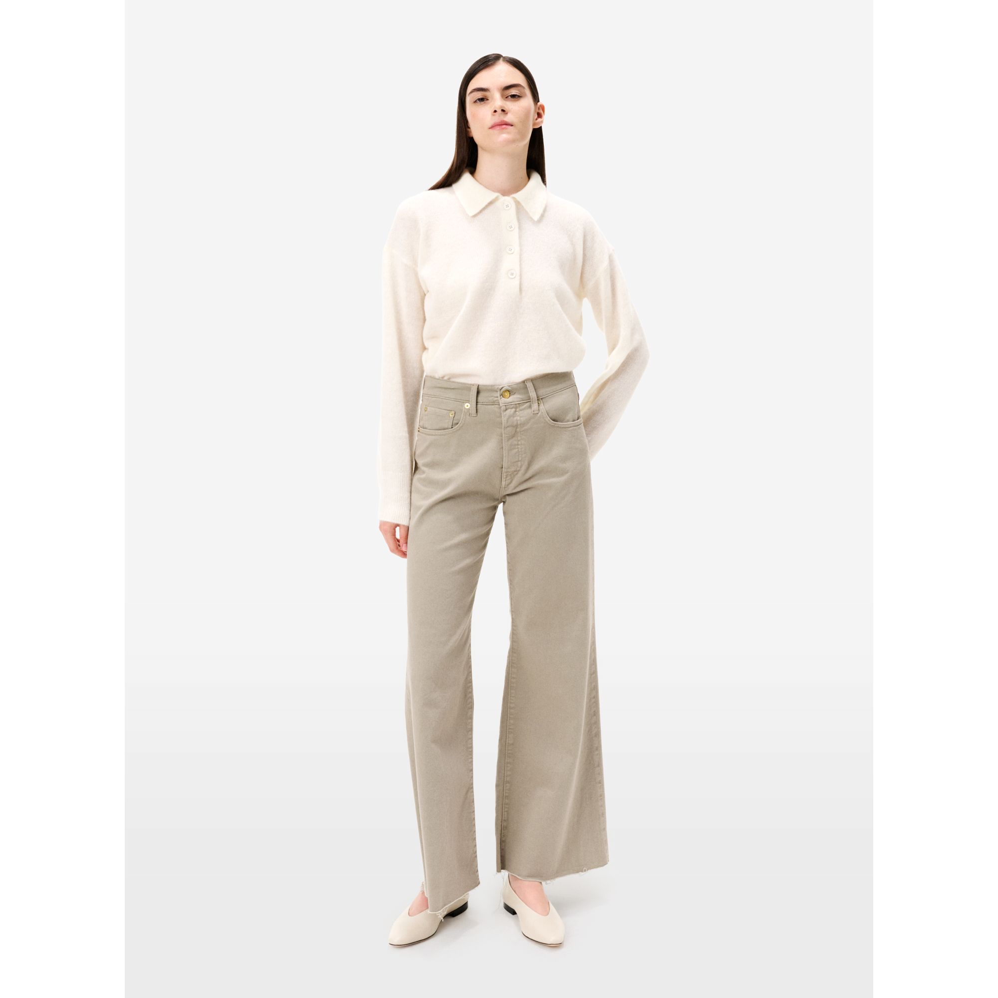 Dark beige flared Luna jeans
