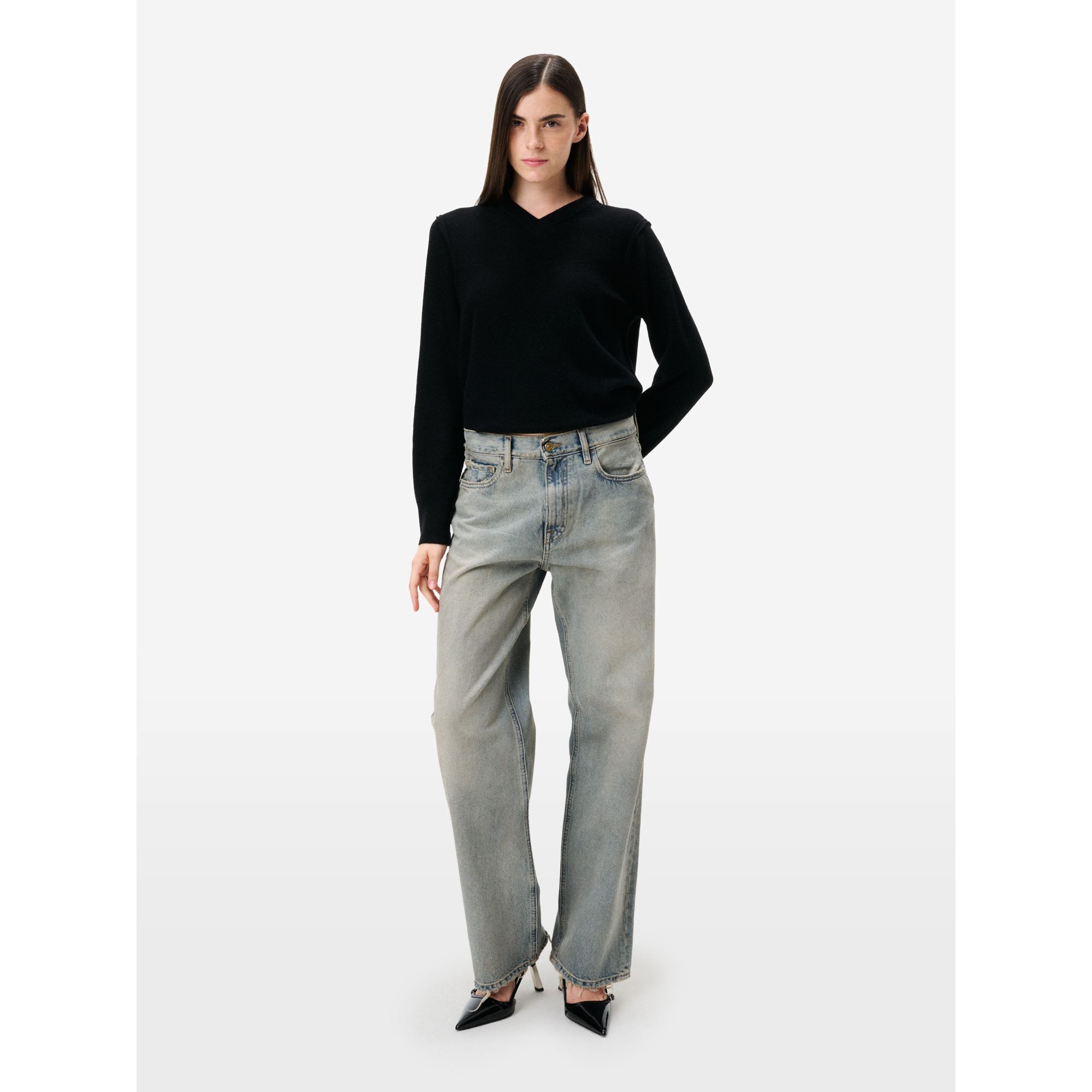 Mila '90s fit low rise straigth leg dirty bleach