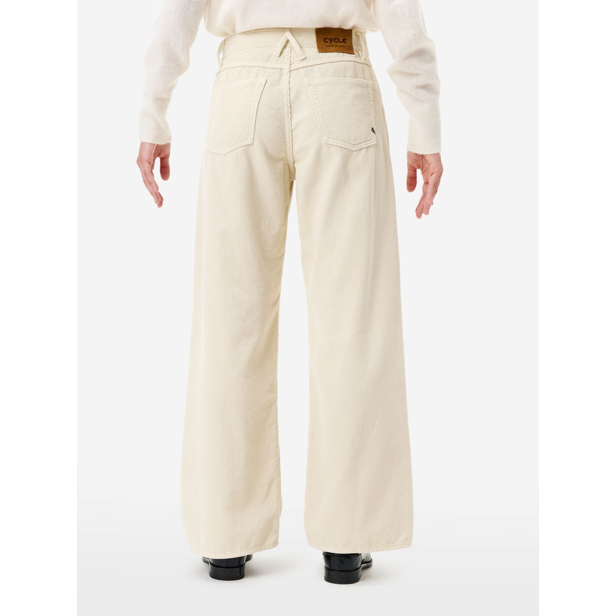 Stone grey wide-fit Aida Low corduroy trousers