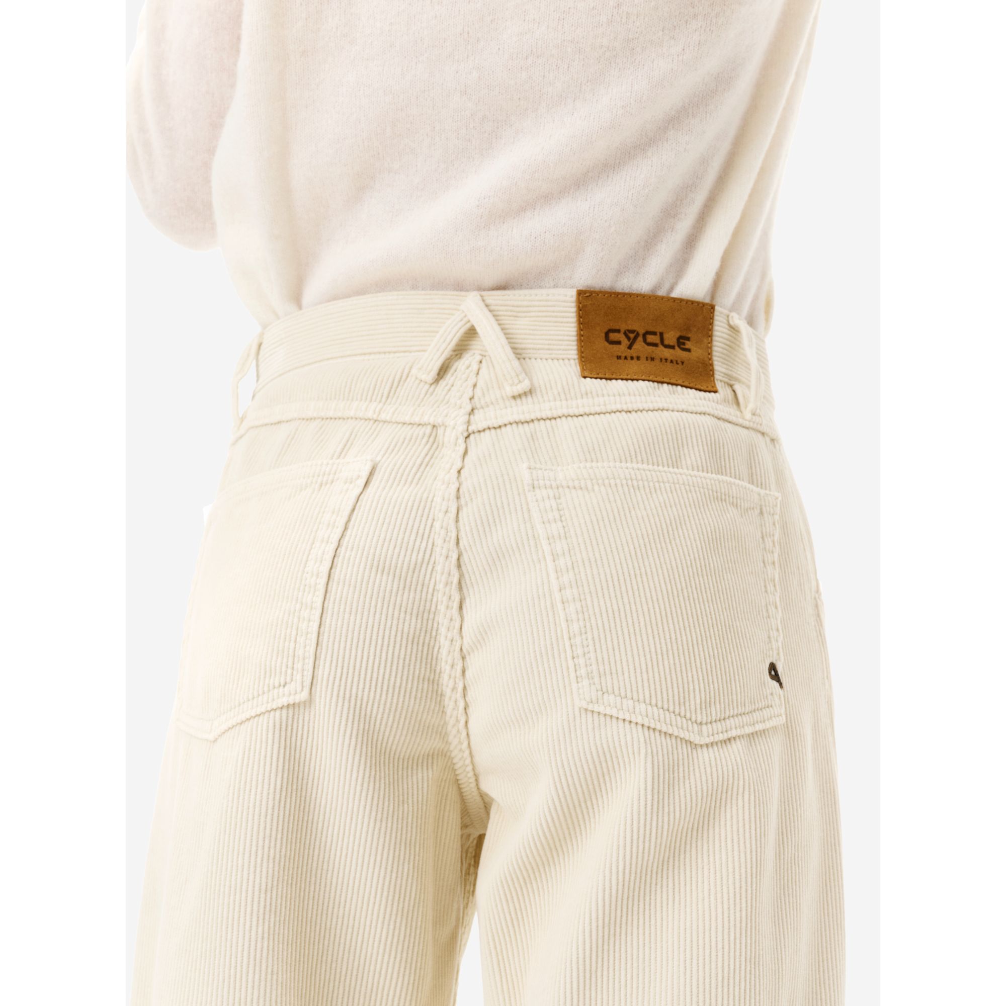Stone grey wide-fit Aida Low corduroy trousers