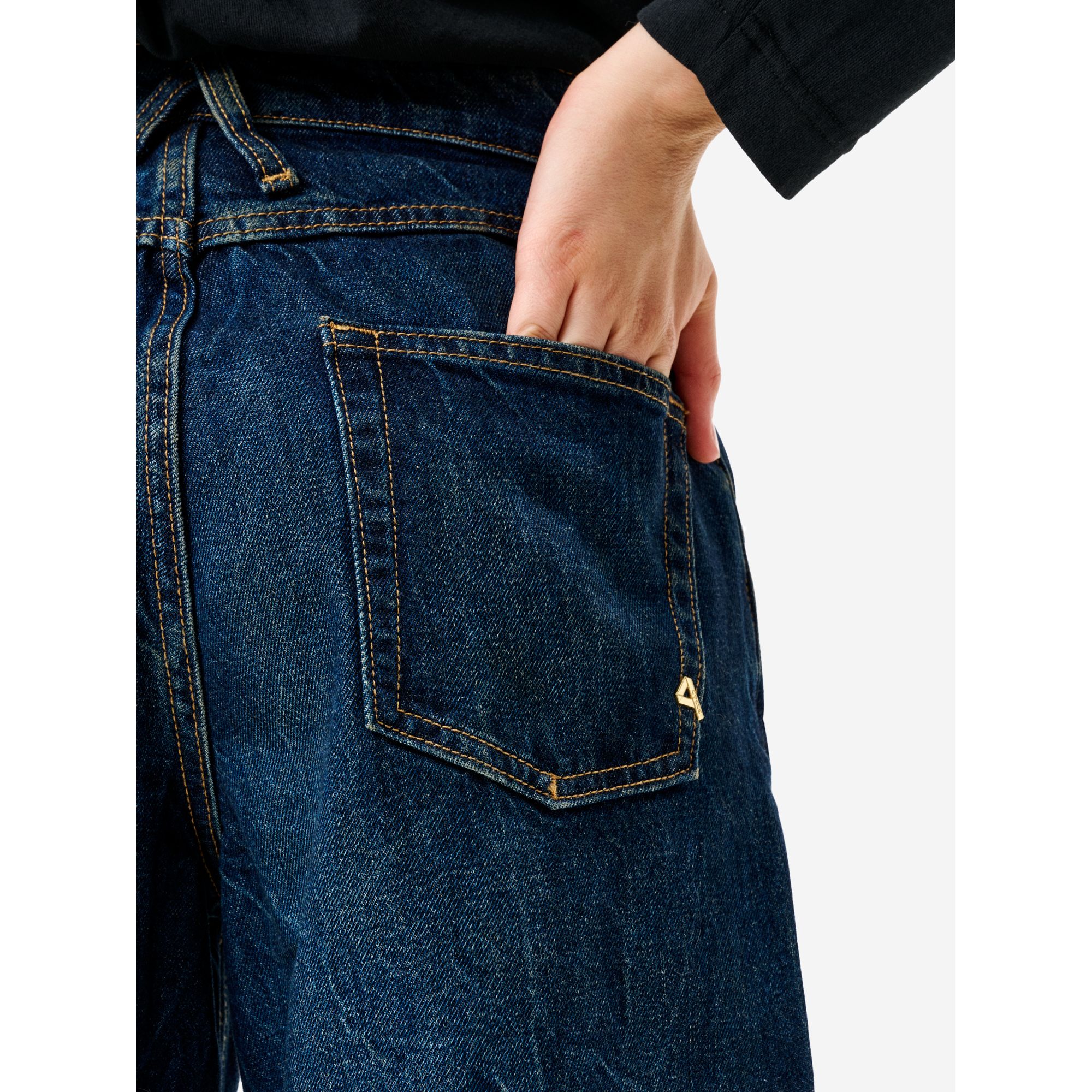 Jeans Aida Crop wide fit effetto vintage blue profondo