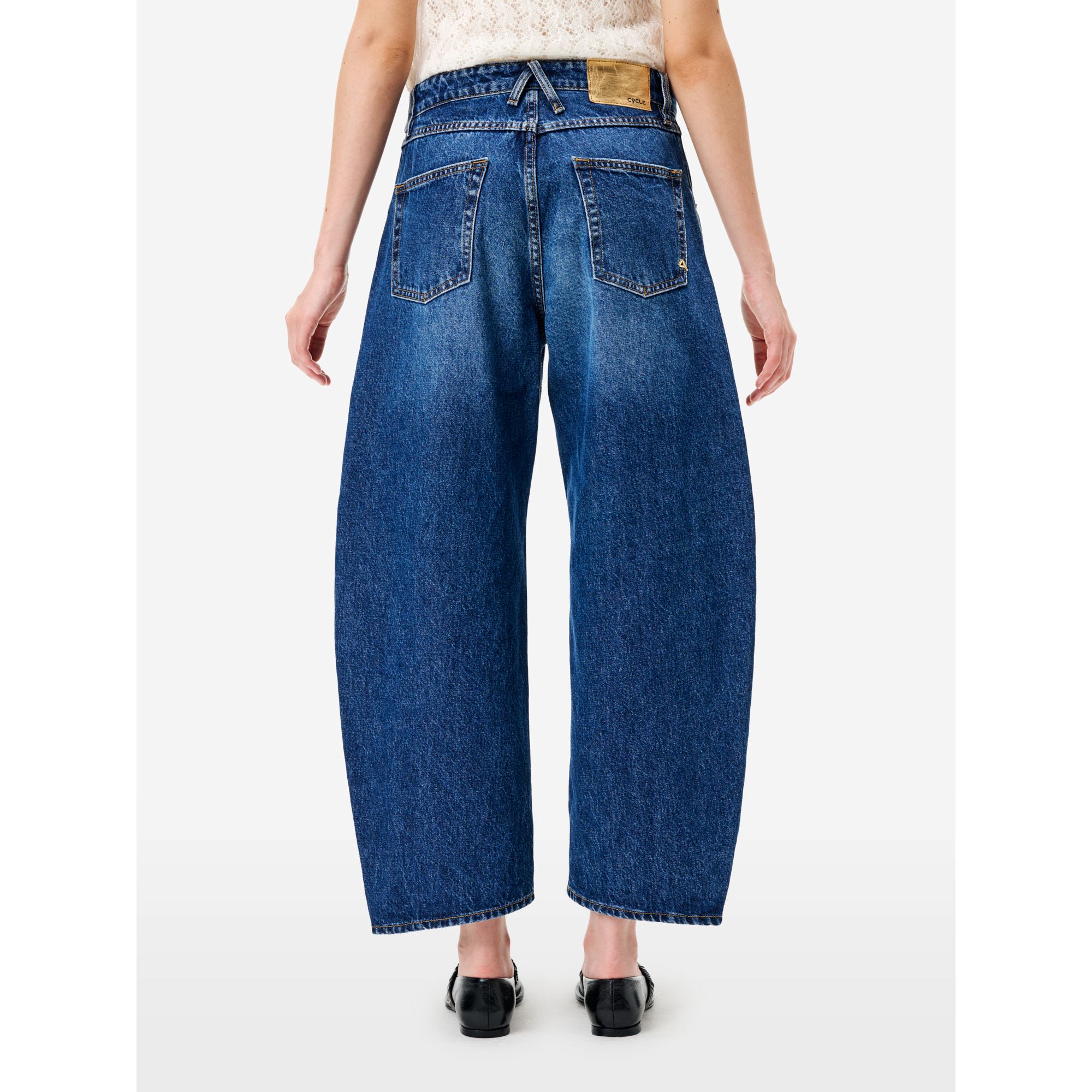 Jeans Aida Crop wide fit effetto vintage navy blue