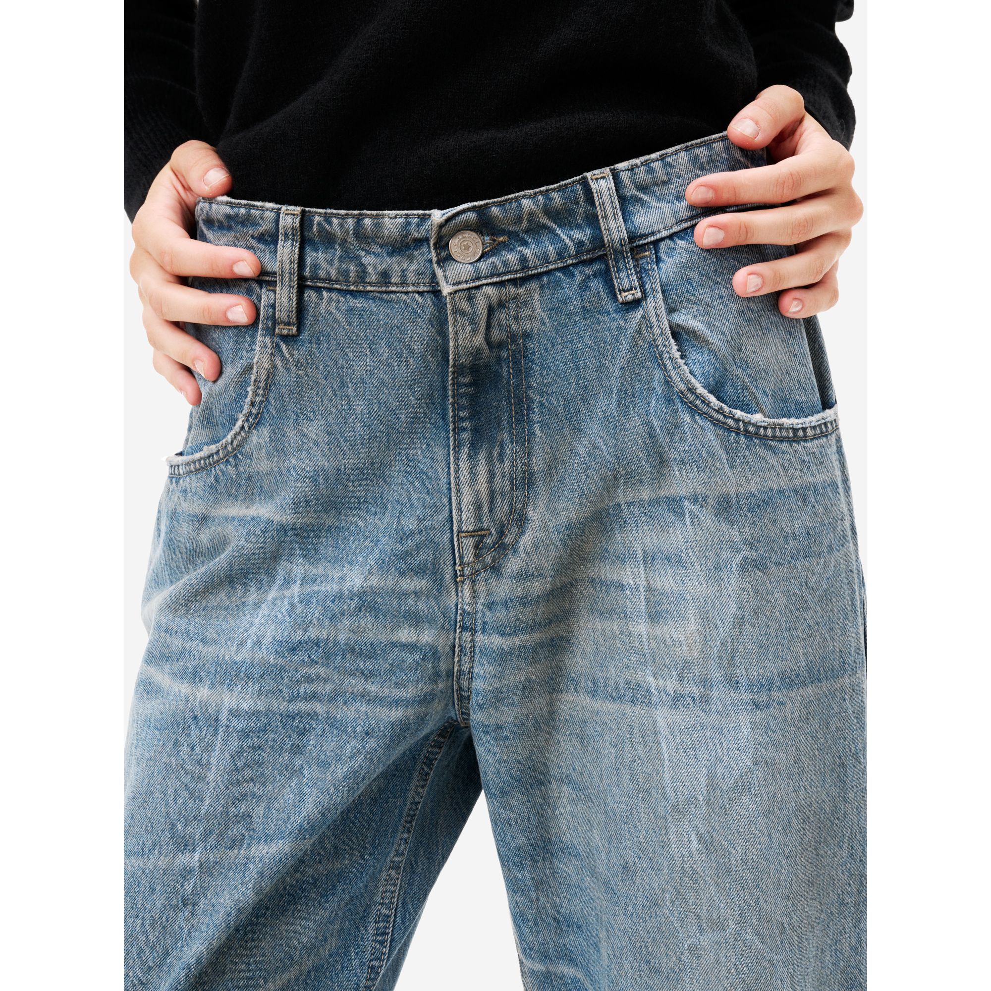 Aida crop super fitted low waist cropped curve leg mid blue antique wash with mineral dirty