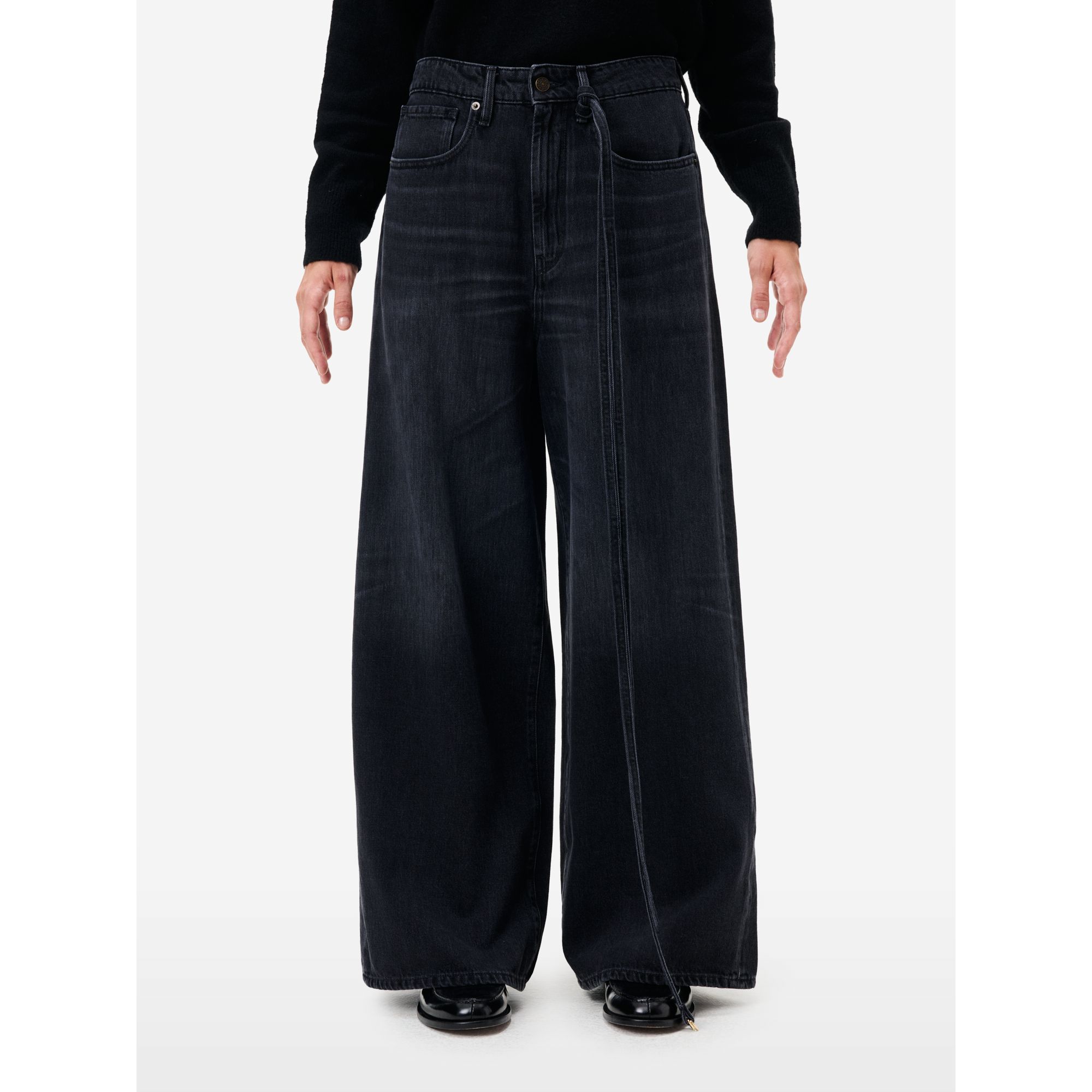 Big low mid rise super wide leg light vintage