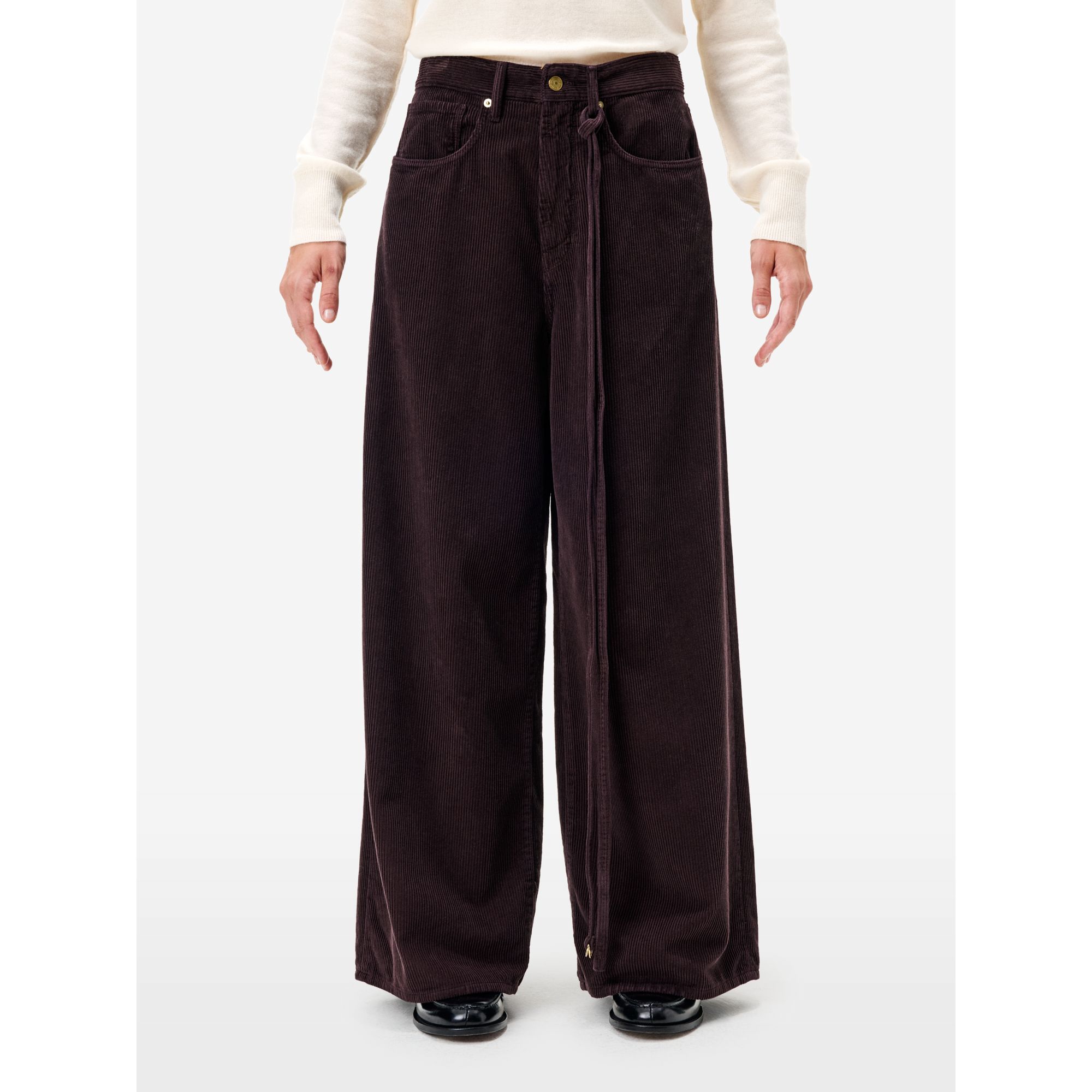 Pantalone Big Low loose fit in velluto bordeaux