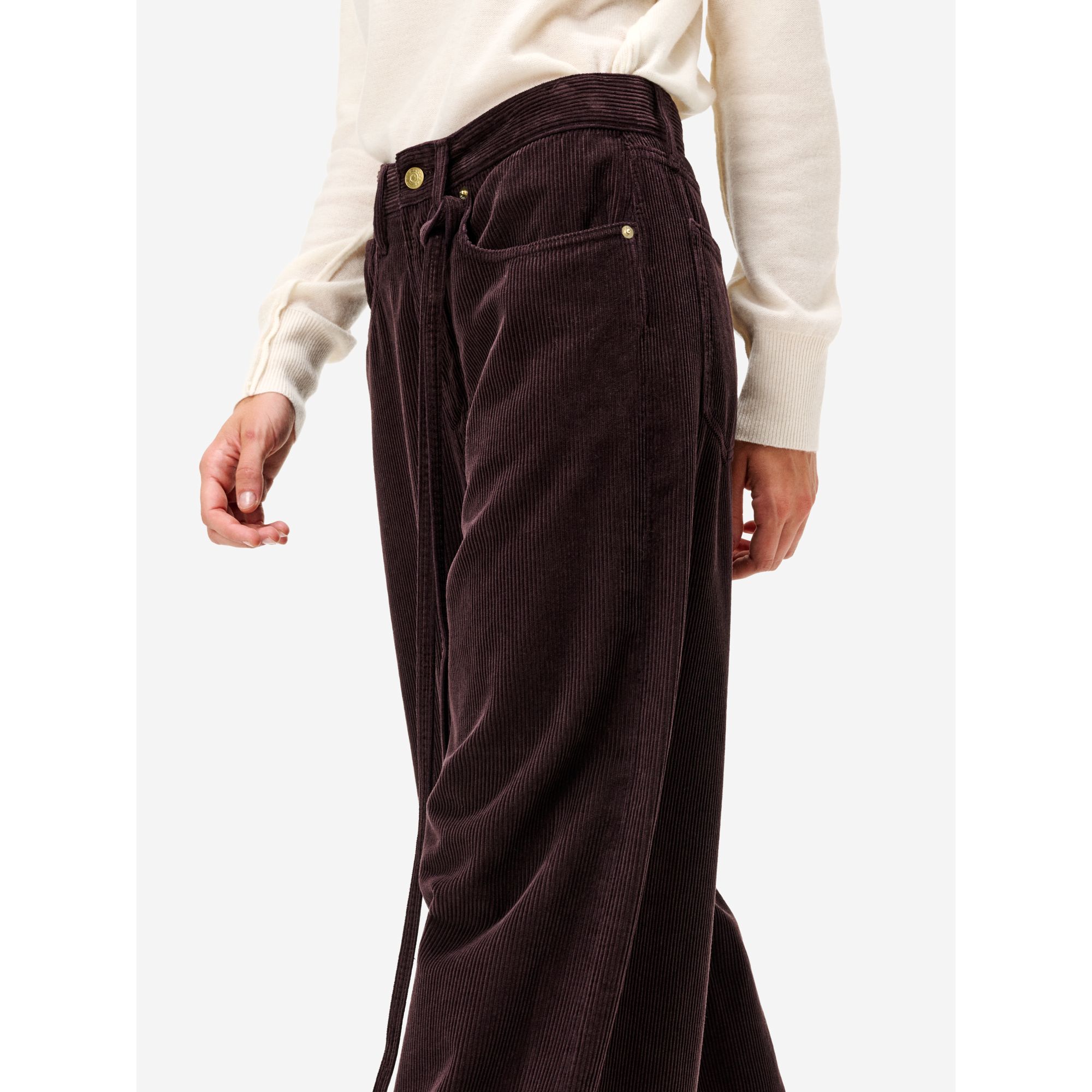 Pantalone Big Low loose fit in velluto bordeaux