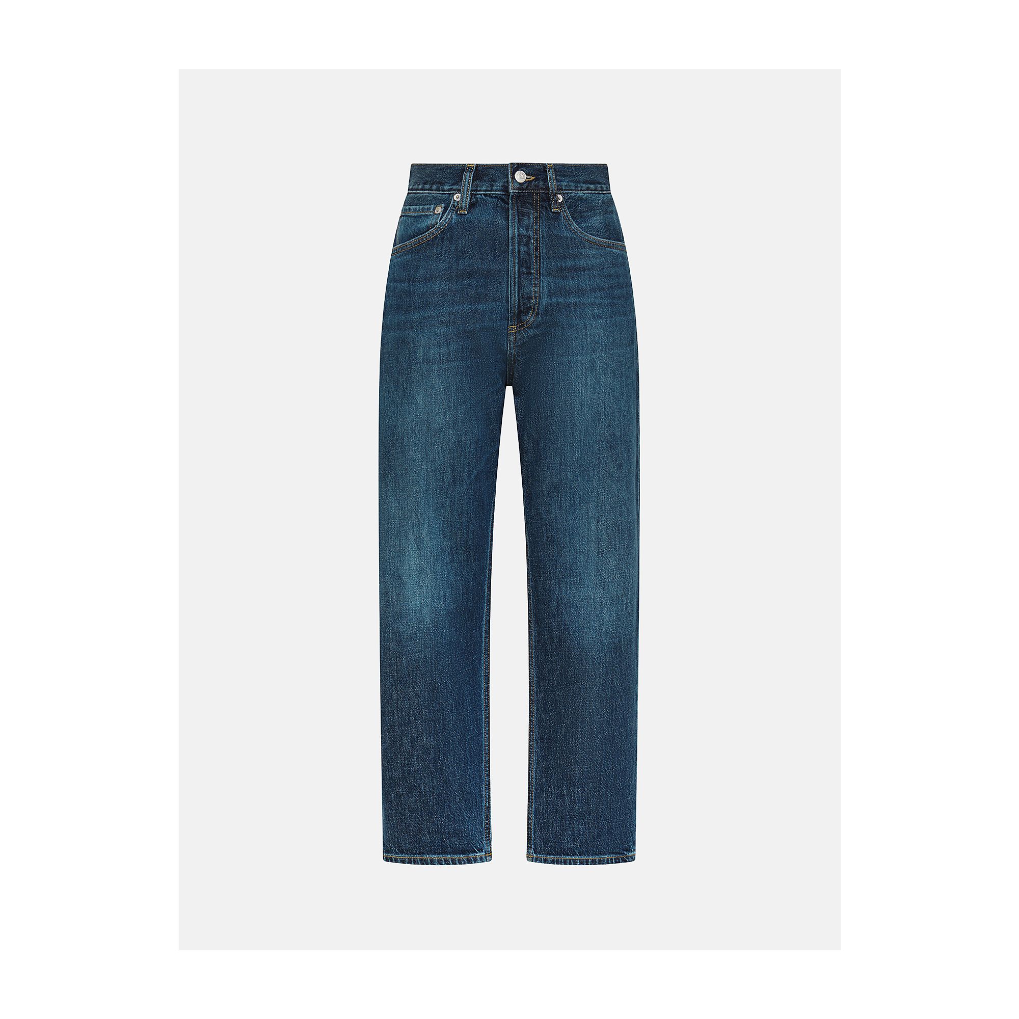 Bella mid rise mom fit cropped leg dark tone used wash