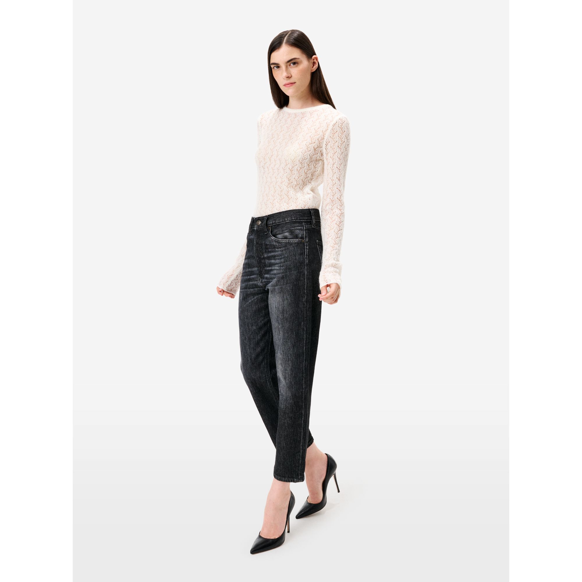 Jeans Bella mom fit grigio scuro