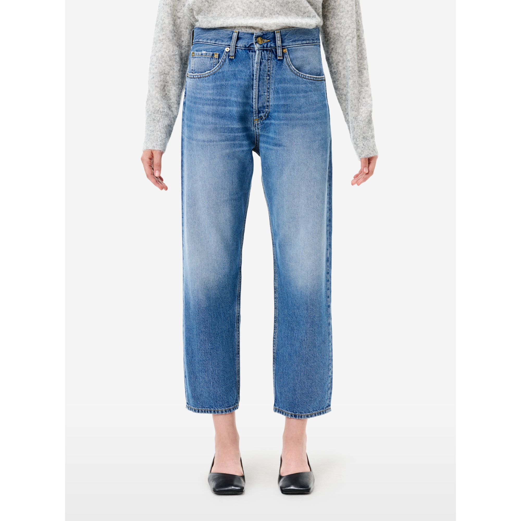 Bella mid rise mom fit cropped leg mid tone natural vintage