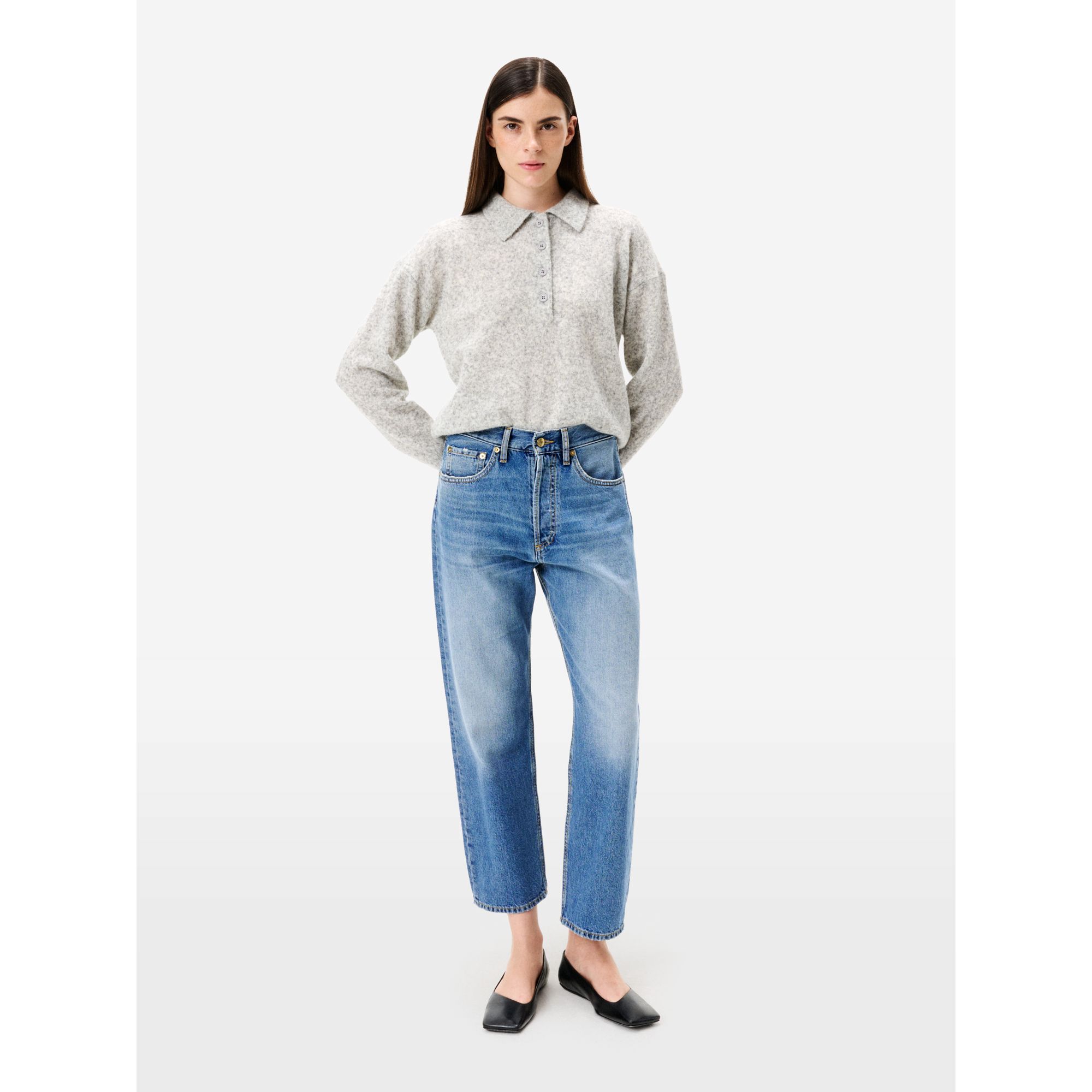 Bella mid rise mom fit cropped leg mid tone natural vintage