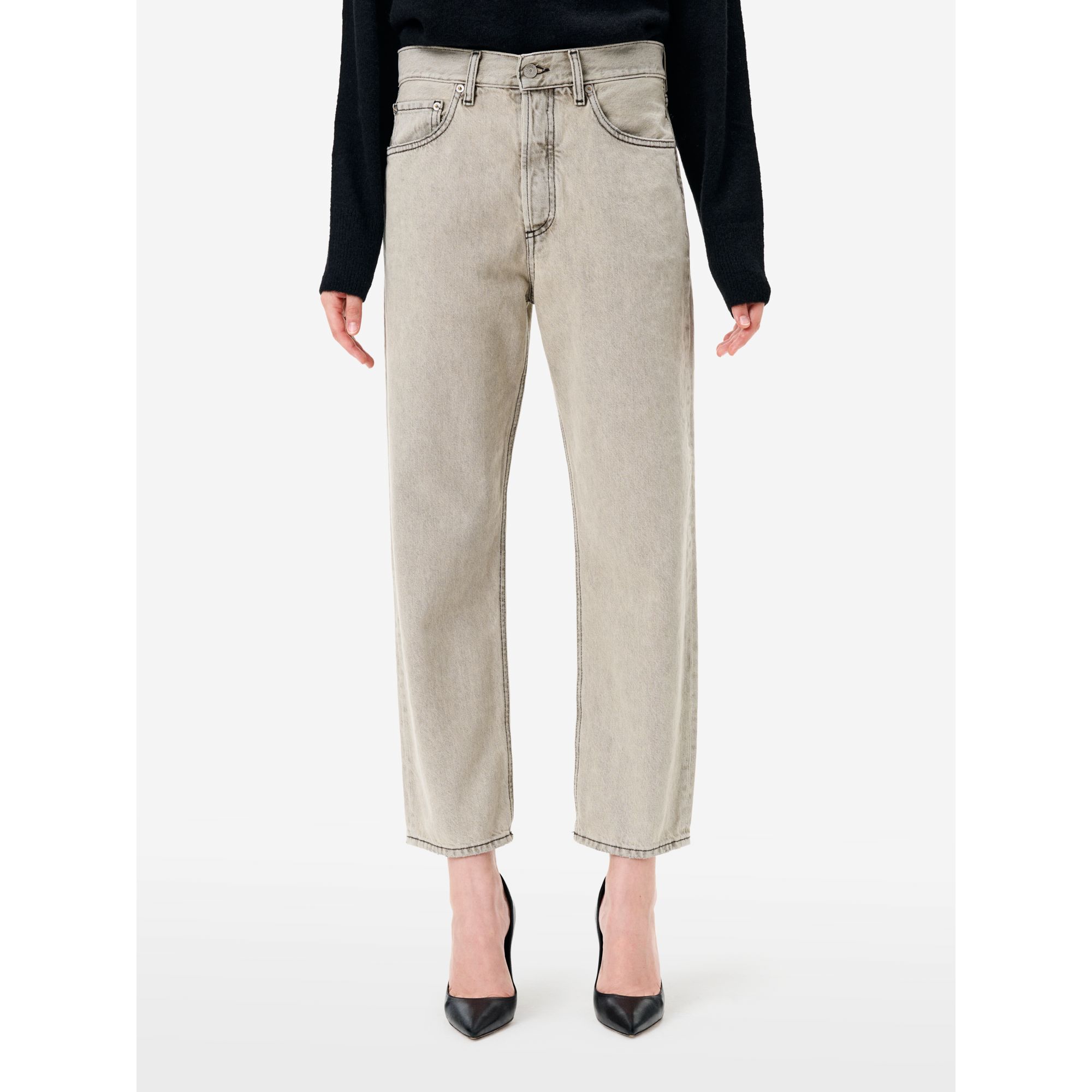 Black/stone grey Bella mum-fit jeans