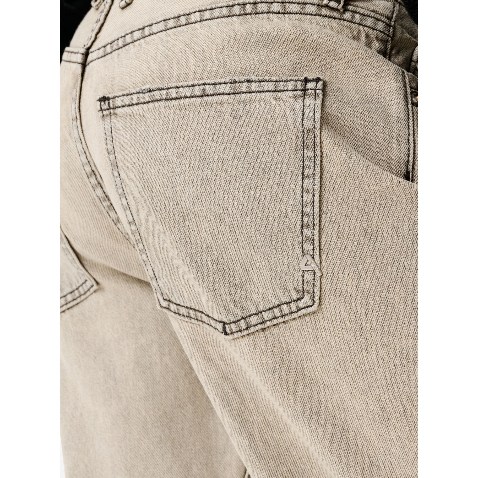 Black/stone grey Bella mum-fit jeans
