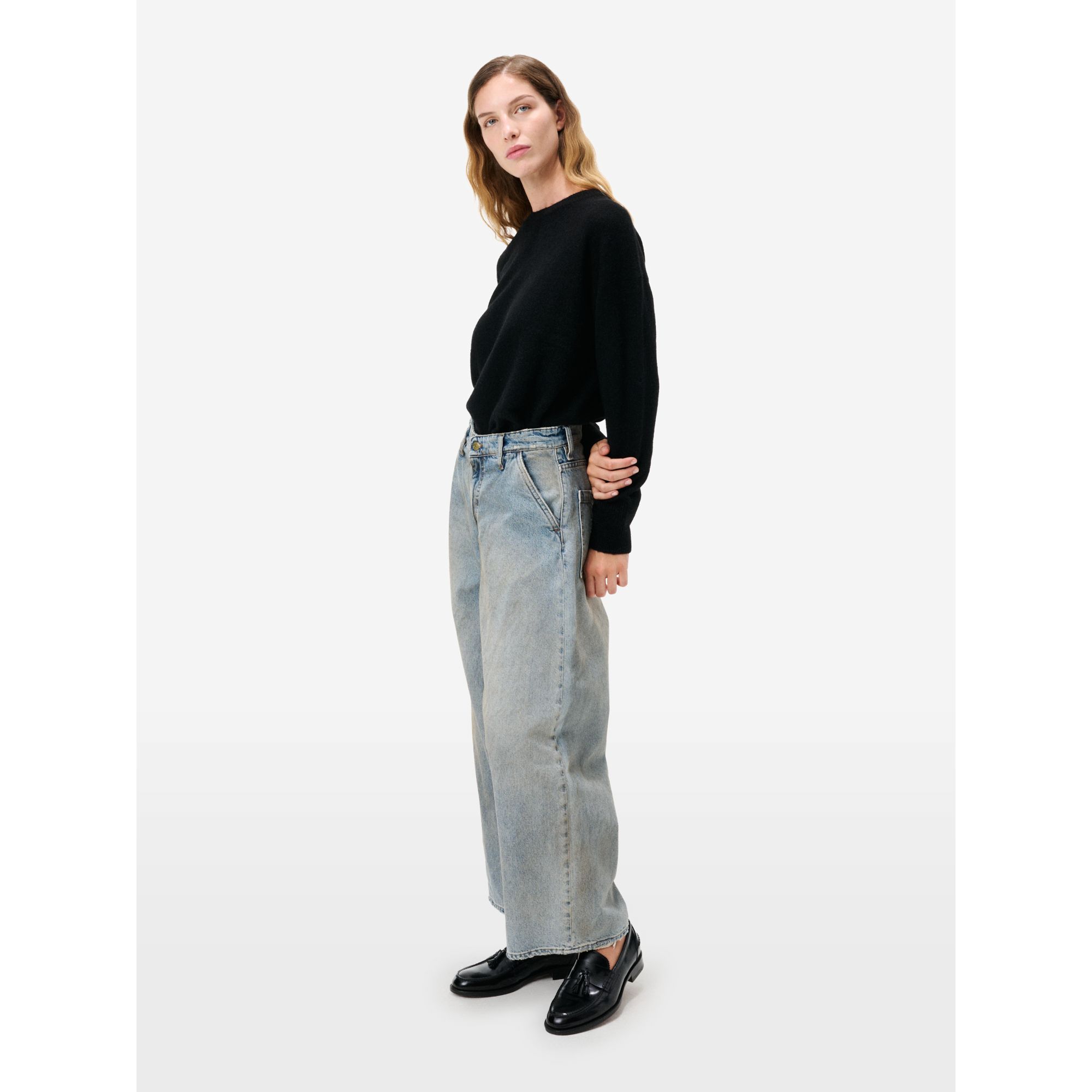 Dora high rise barrel leg dirty bleach