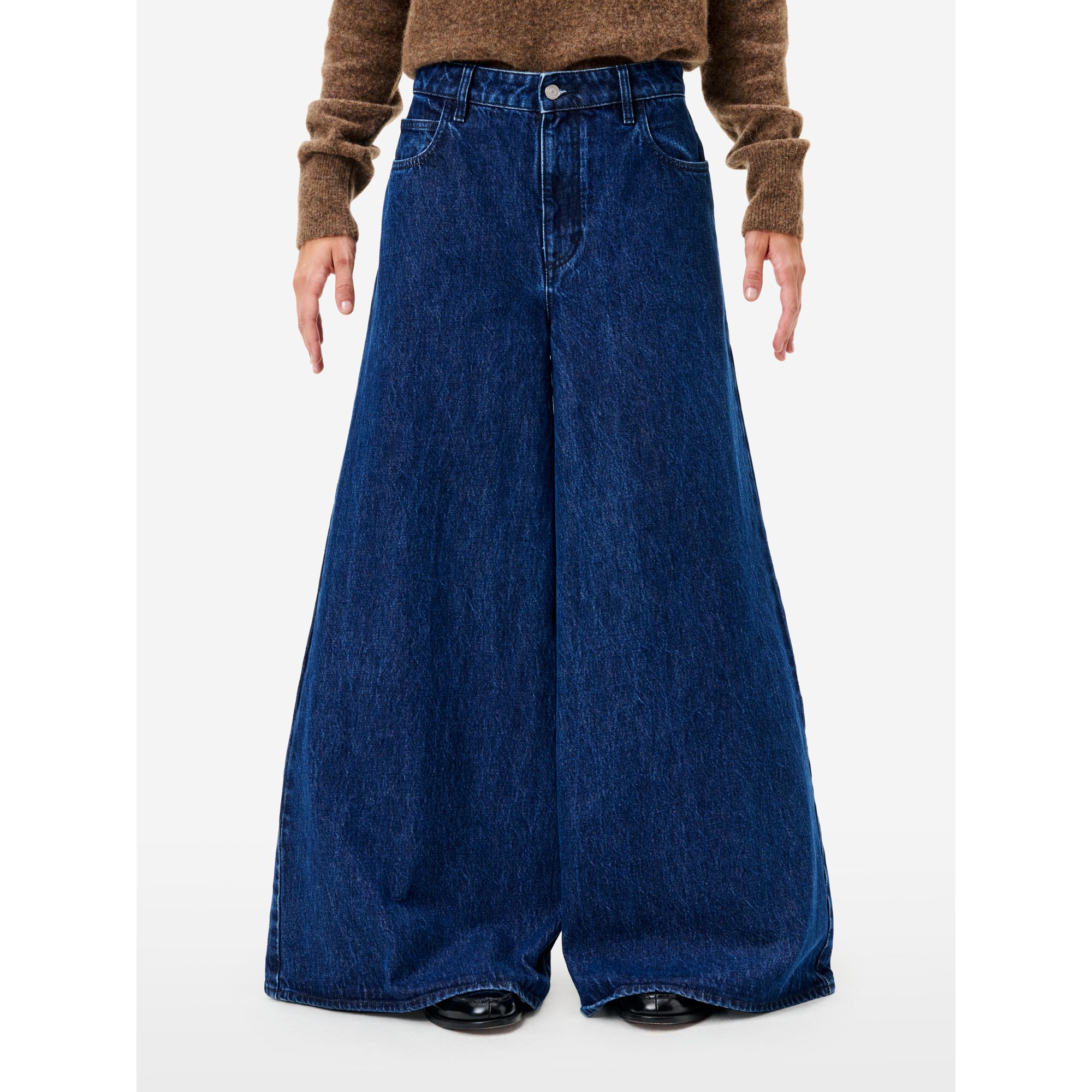 Navy blue wide-fit Anna jeans
