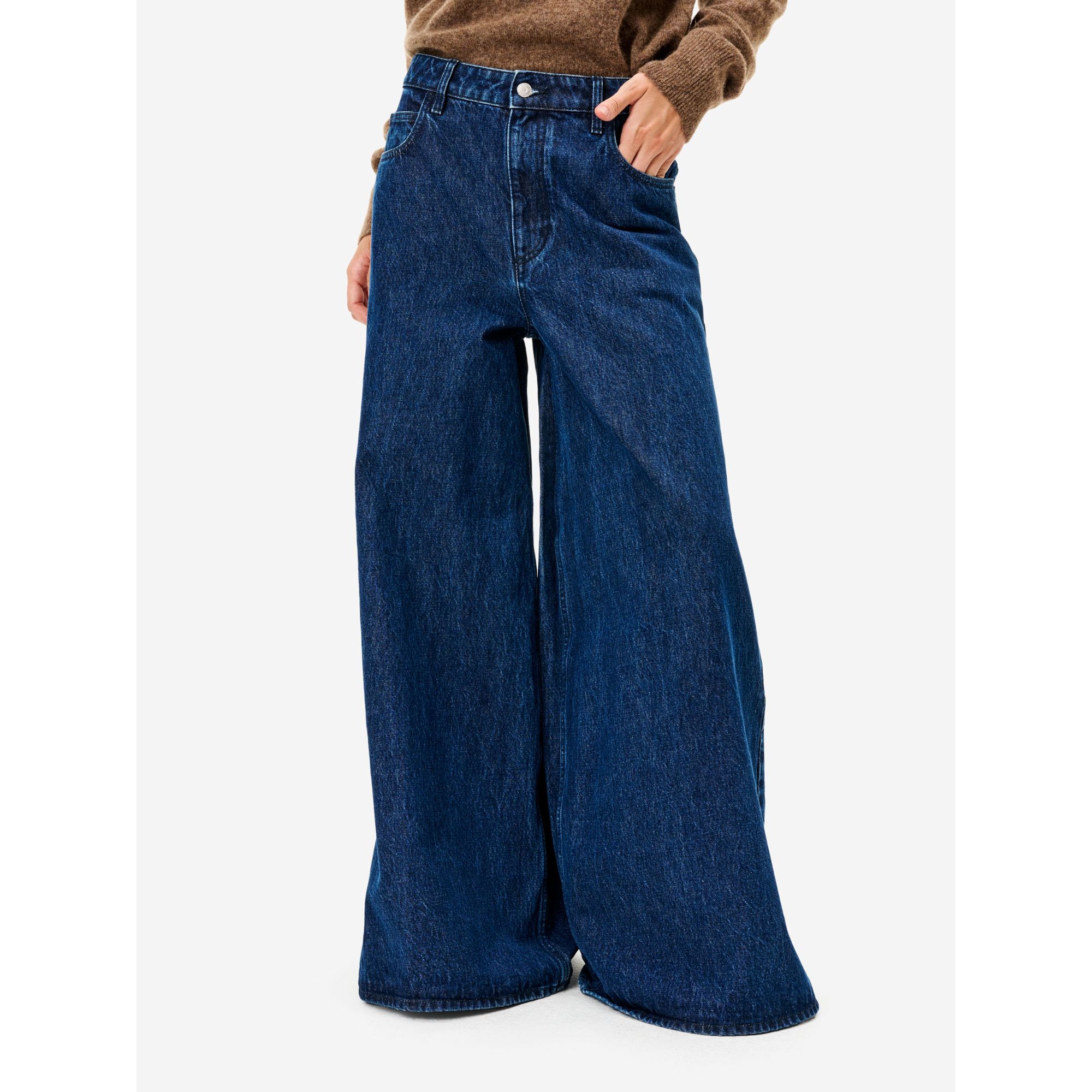 Navy blue wide-fit Anna jeans