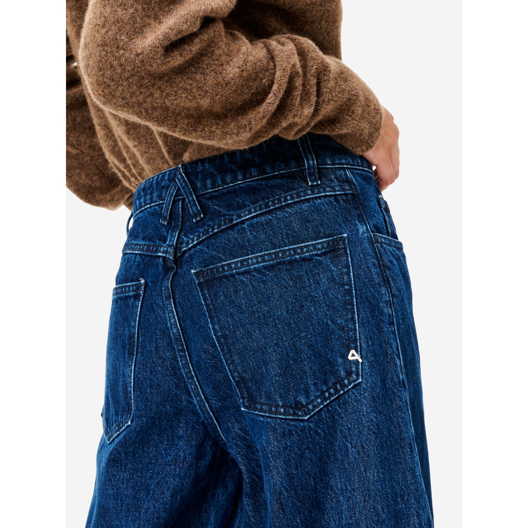 Navy blue wide-fit Anna jeans
