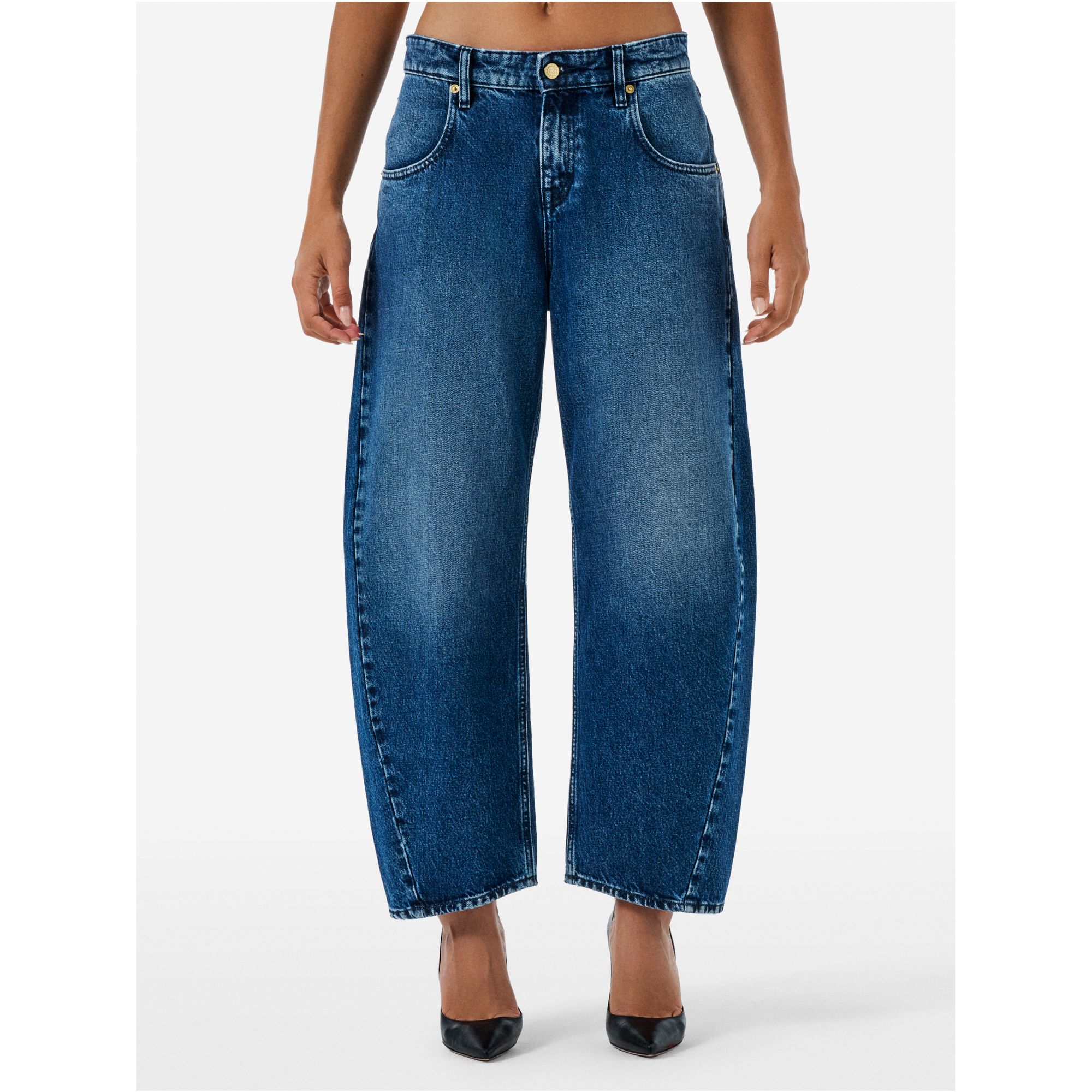 AIDA CROP SUPER FITTED LOW WAIST CROPPED CURVE LEG STONE WASH BRUSHED