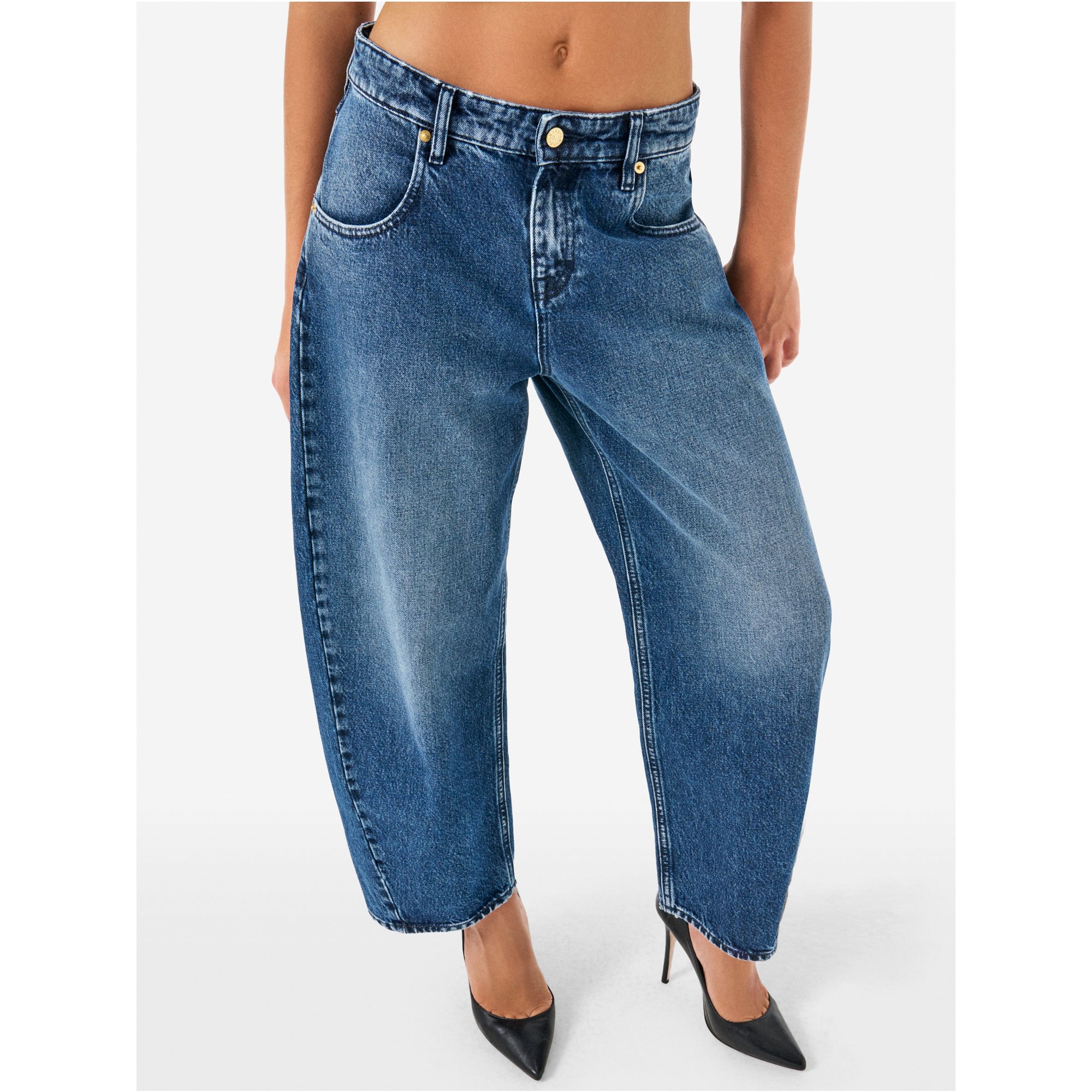 AIDA CROP SUPER FITTED LOW WAIST CROPPED CURVE LEG STONE WASH BRUSHED