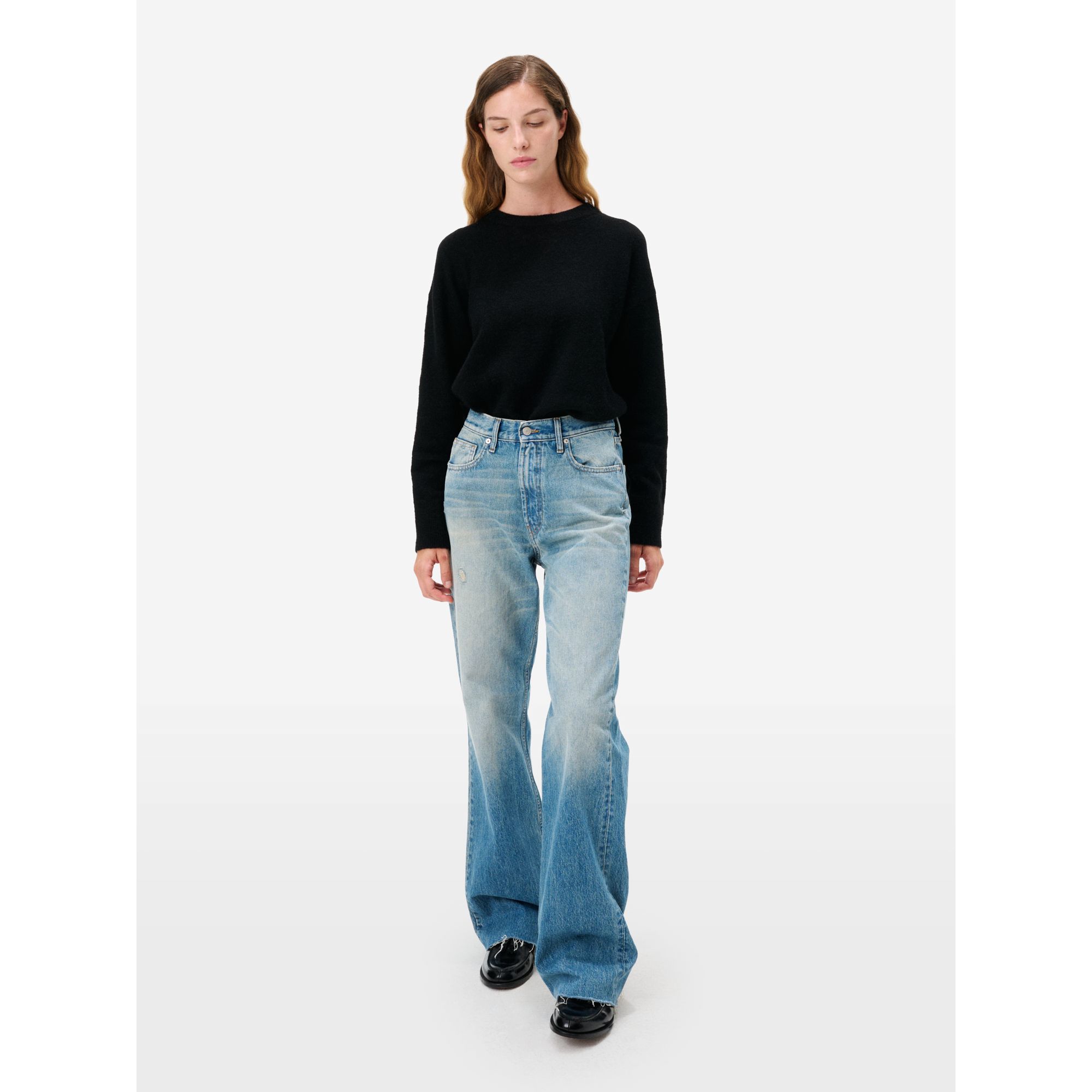 Zoe straight leg broken natural vintage destroyed edge