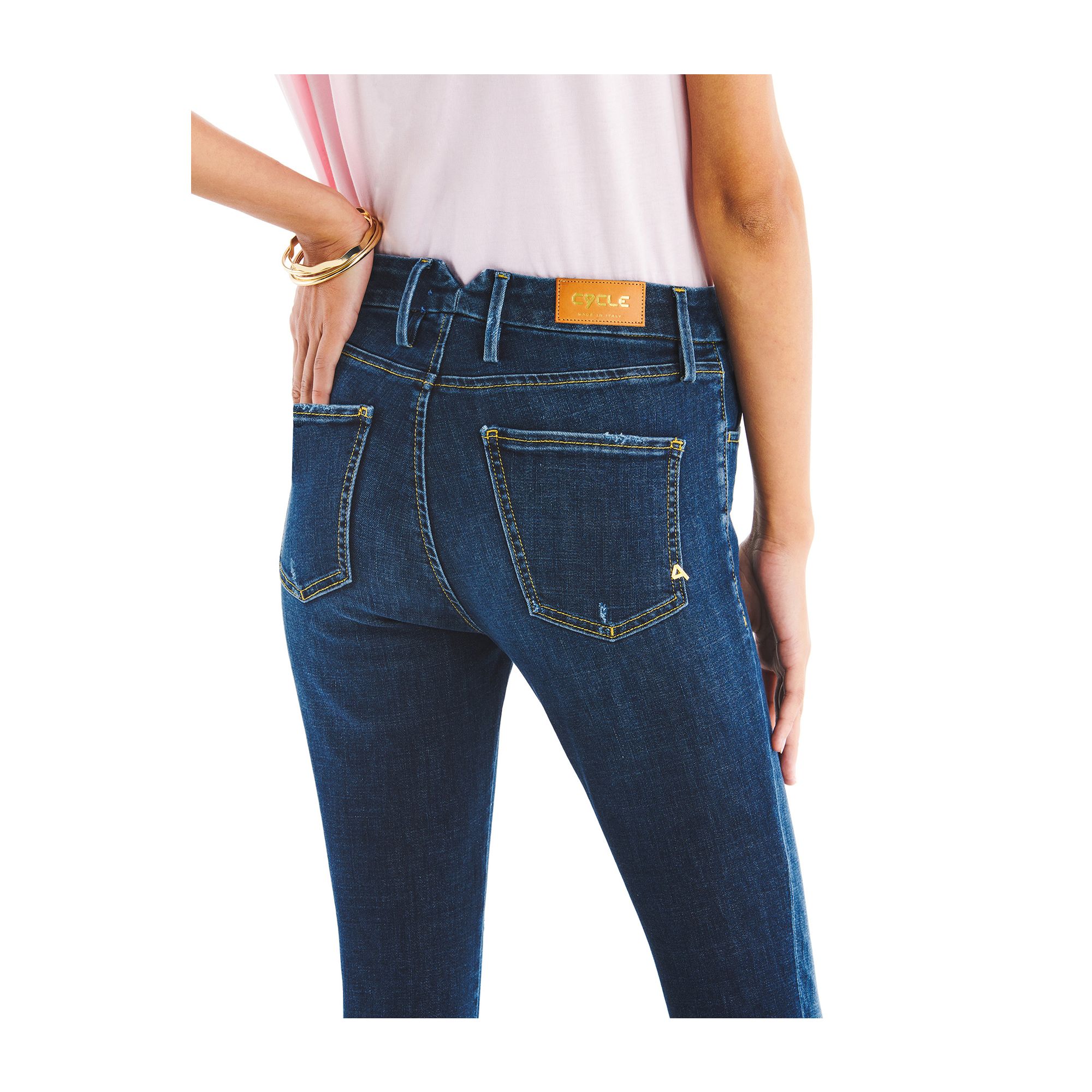 BRIGITTE SKINNY ANKLE DARK TONE VINTAGE BROKEN EDGE AND KNEE