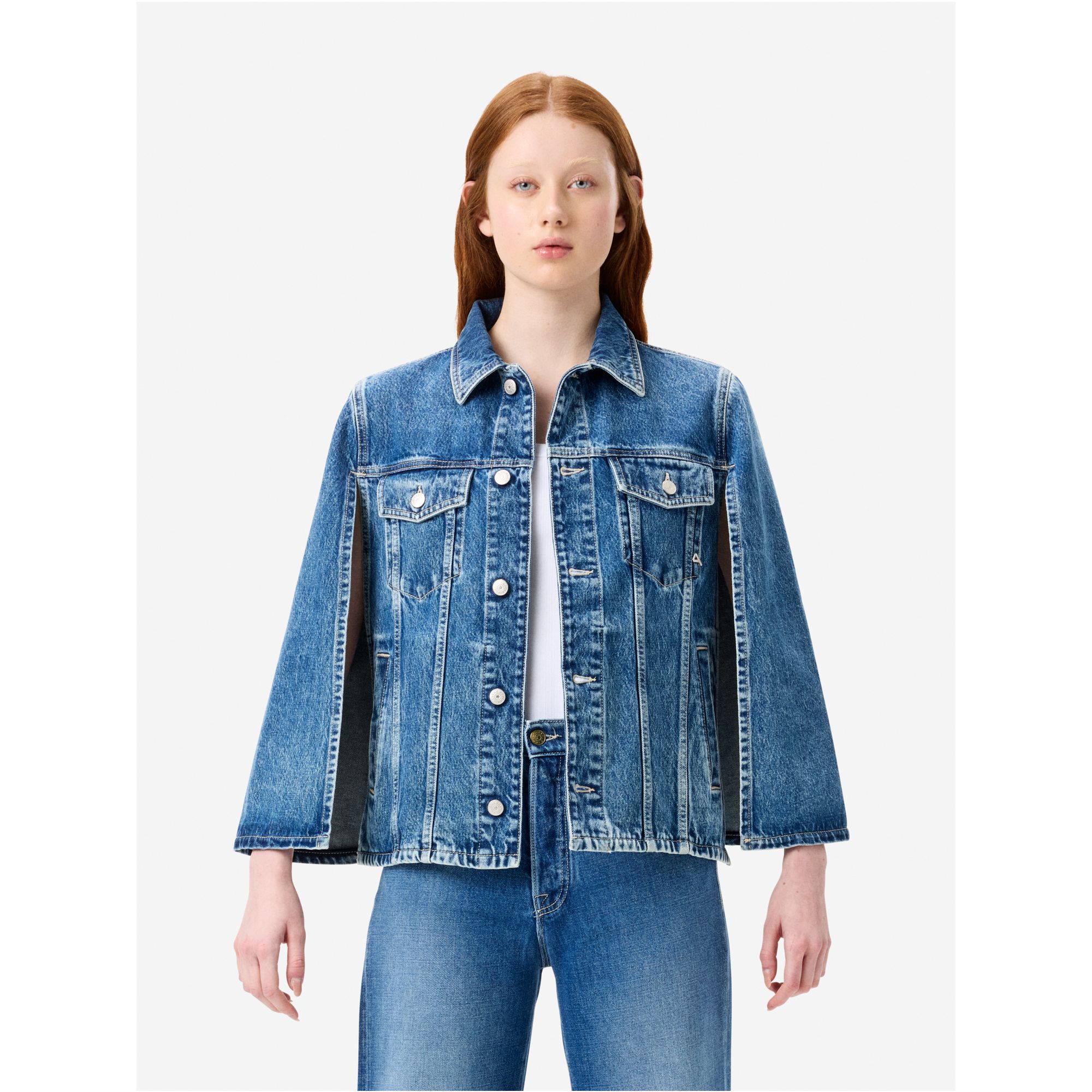 Denim Candy poncho jacket