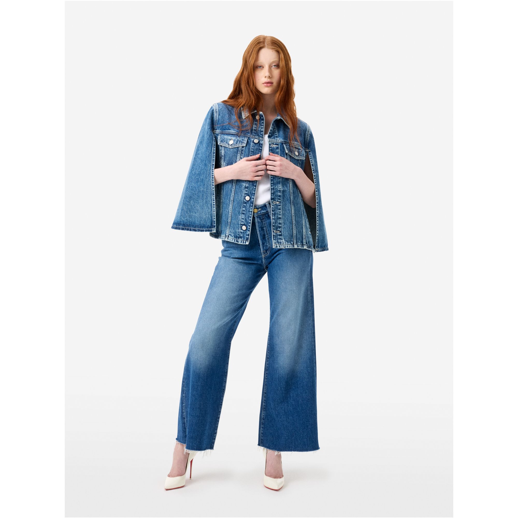 Denim Candy poncho jacket